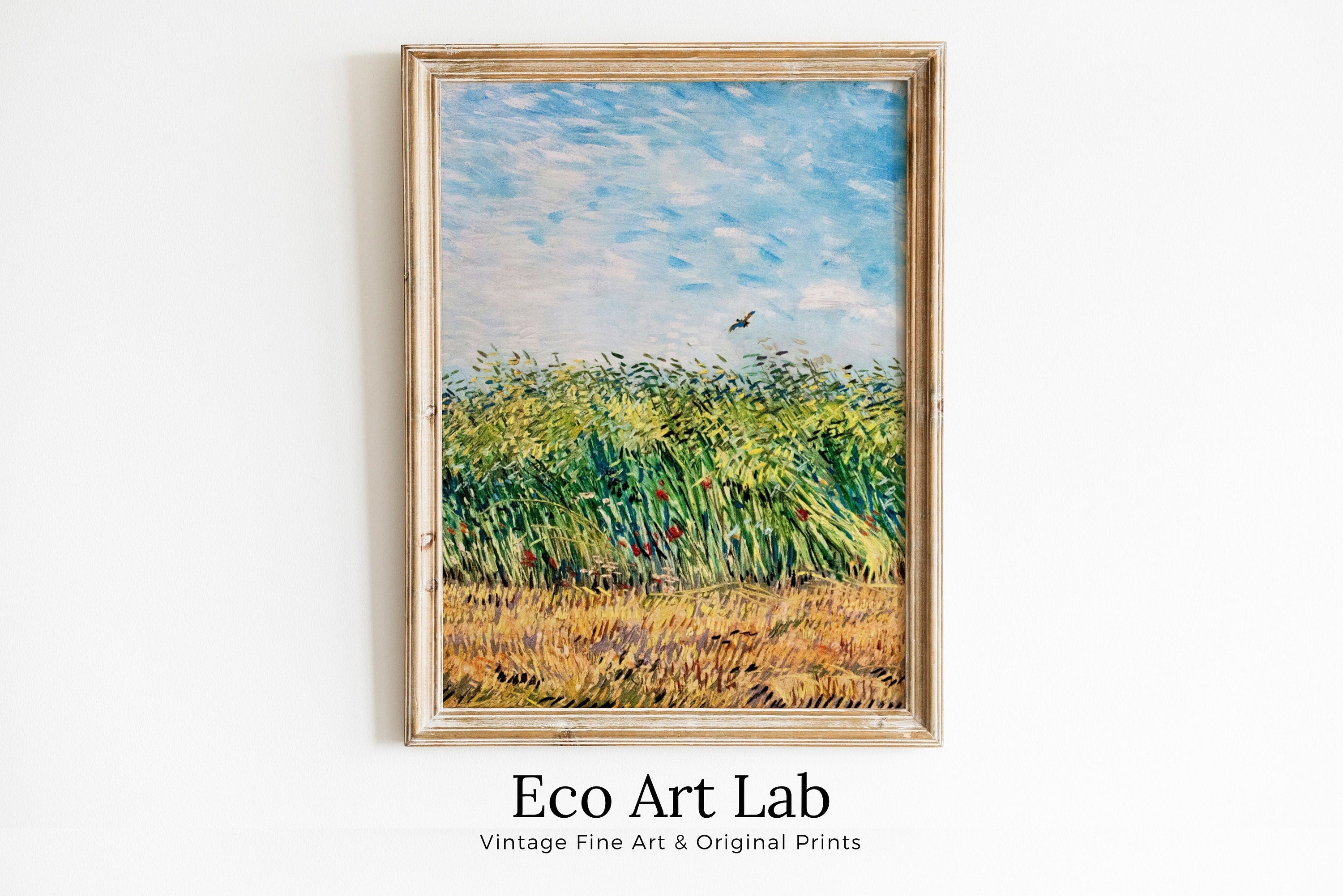 Wheat Field w/ Lark Vincent van Gogh Printable Famous Art Print. Instant Download van Gogh Print Vintage Painting Wall Decor. Fine Art Print