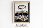 Vintage Mushroom Painting. Art Nouveau Print Wall Art. Instant Download Printable Art. Mushroom Art Print Retro Trippy Painting Poster – Printable Wall Art Digital Download – Digital Download