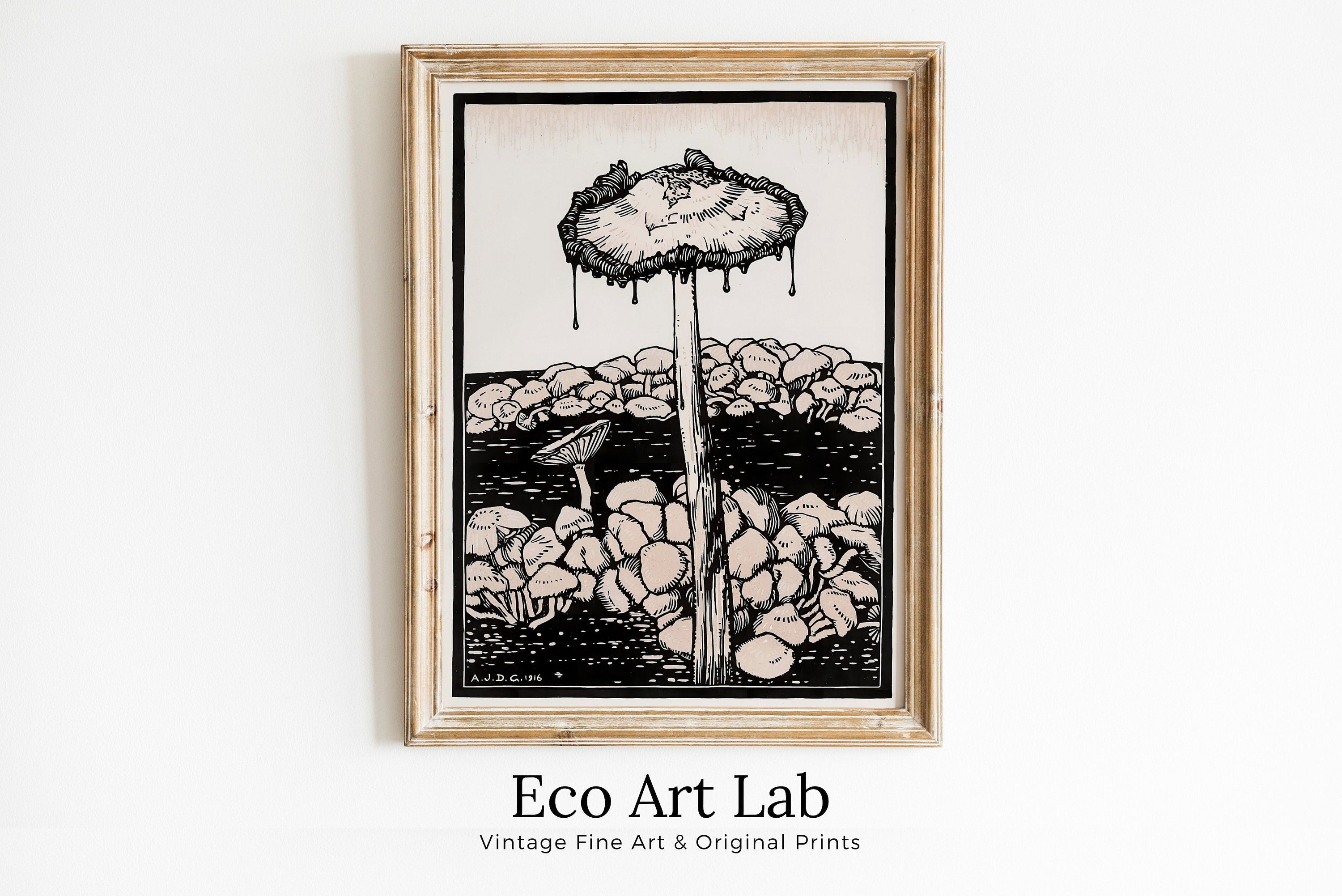 Vintage Mushroom Painting. Art Nouveau Print Wall Art. Instant Download Printable Art. Mushroom Art Print Retro Trippy Painting Poster – Printable Wall Art Digital Download – Digital Download