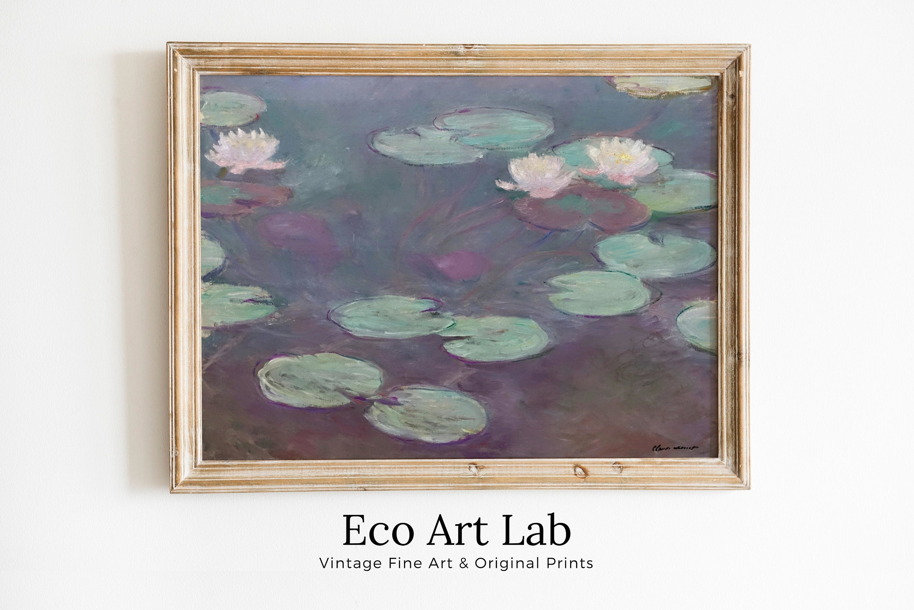 Water Lilies Painting by Claude Monet Famous Monet Art. Monet Botanical Vintage Print. Printable Wall Art. Instant Download Vintage Decor.