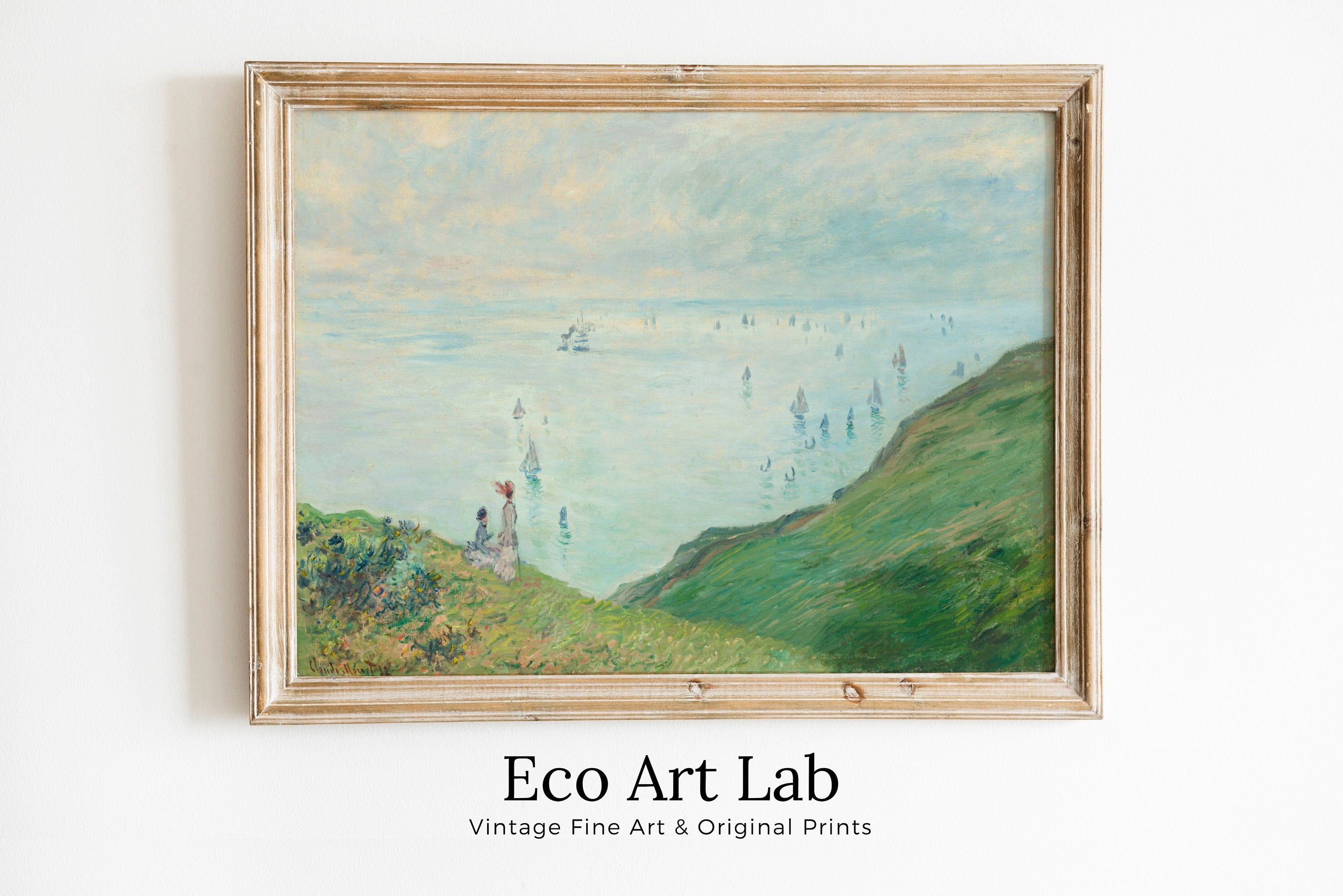 Claude Monet Cliffs at Pourville Painting Famous Monet Art. Instant Download Vintage Decor. Monet Landscape Printable Wall Art Vintage Decor