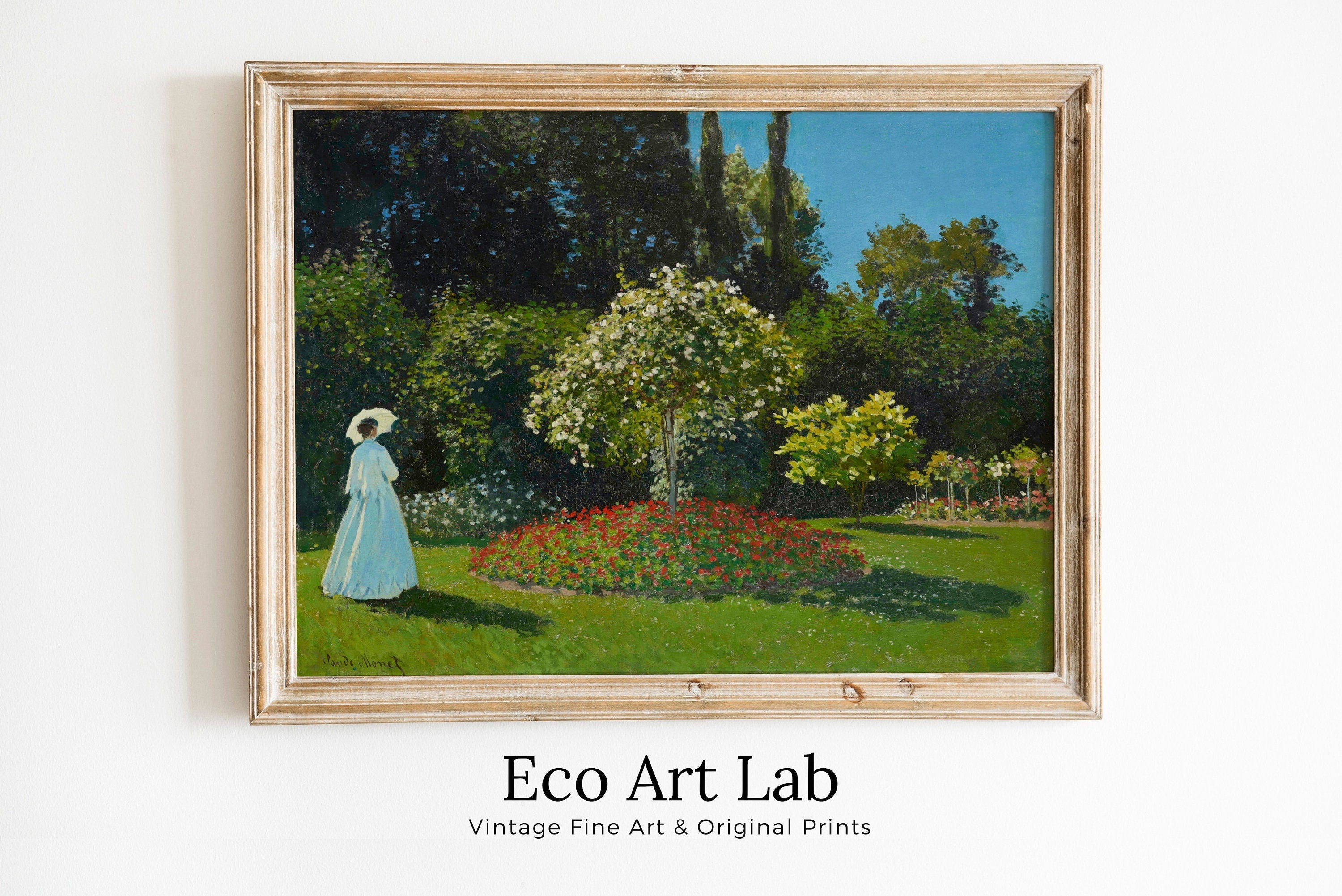 Claude Monet Lady in The Garden Painting Famous Monet Art. Instant Download Vintage Decor. Monet Landscape Printable Wall Art. Vintage Decor