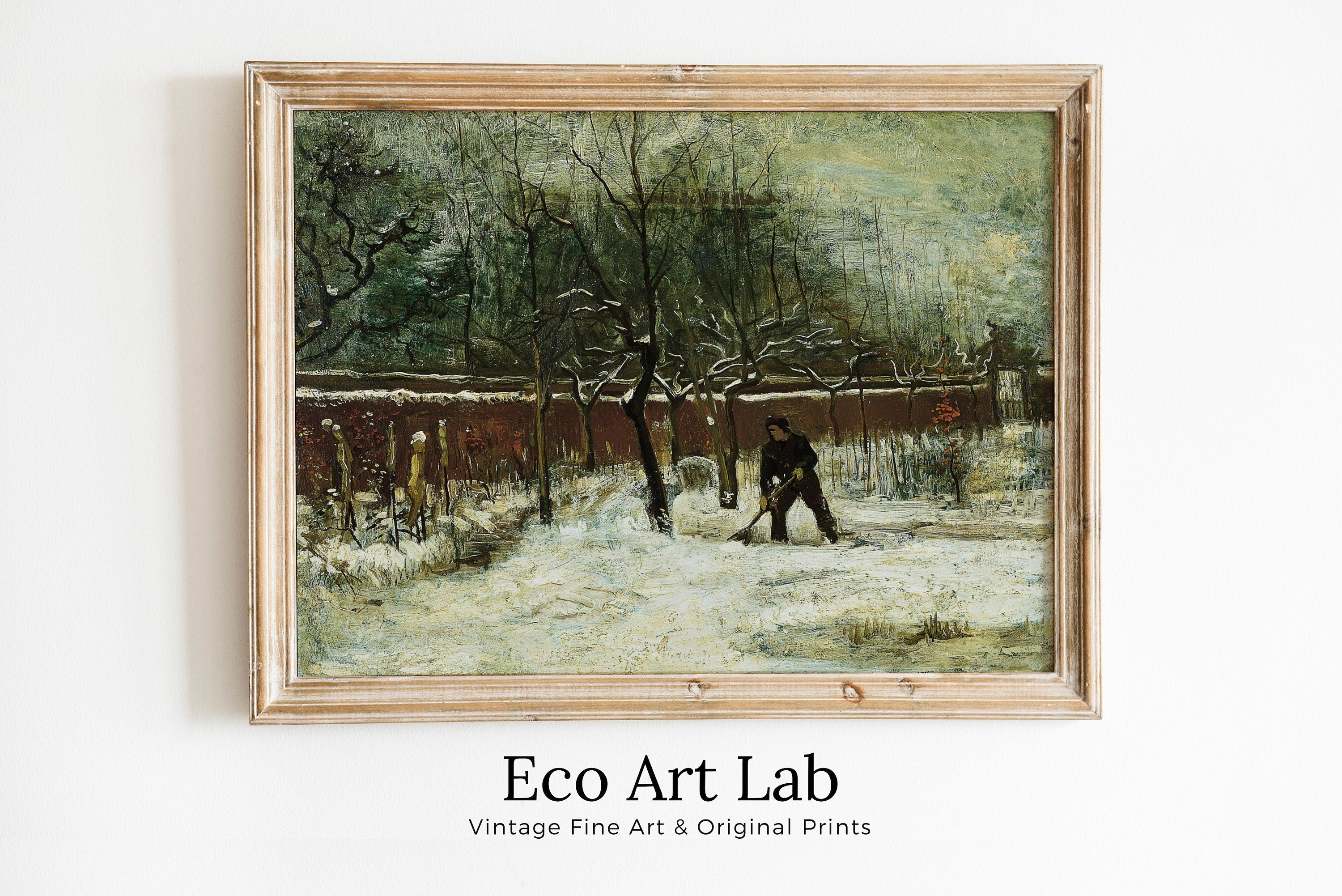 Vicarage Garden Under Snow by Vincent van Gogh. Printable Famous Art Print. Instant Download van Gogh Print Vintage Painting. Fine Art Print