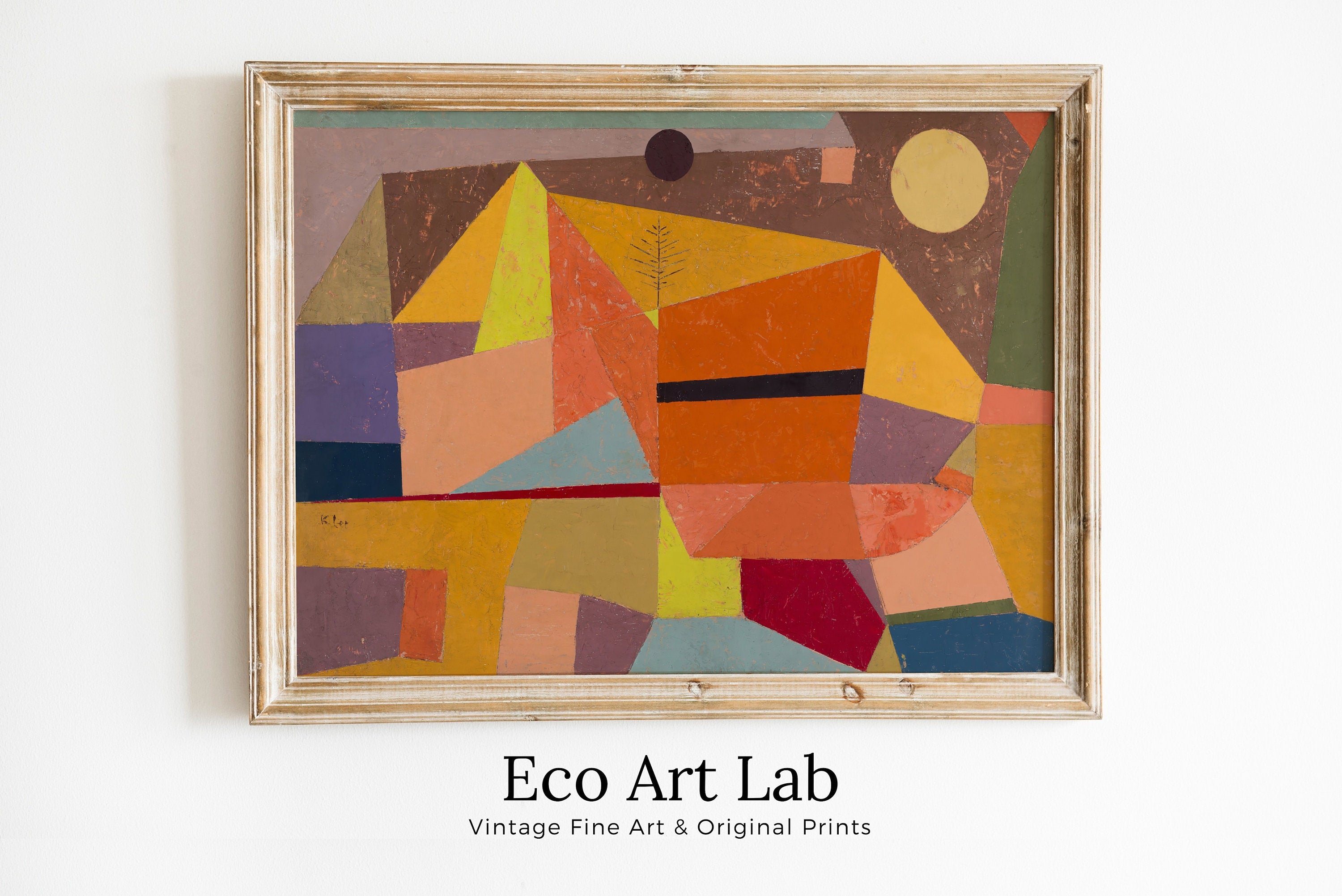 Paul Klee Print Vintage Abstract Art Poster. Joyful Mountain Landscape Abstract Famous Vintage Art Print. Printable Retro Paul Klee Wall Art