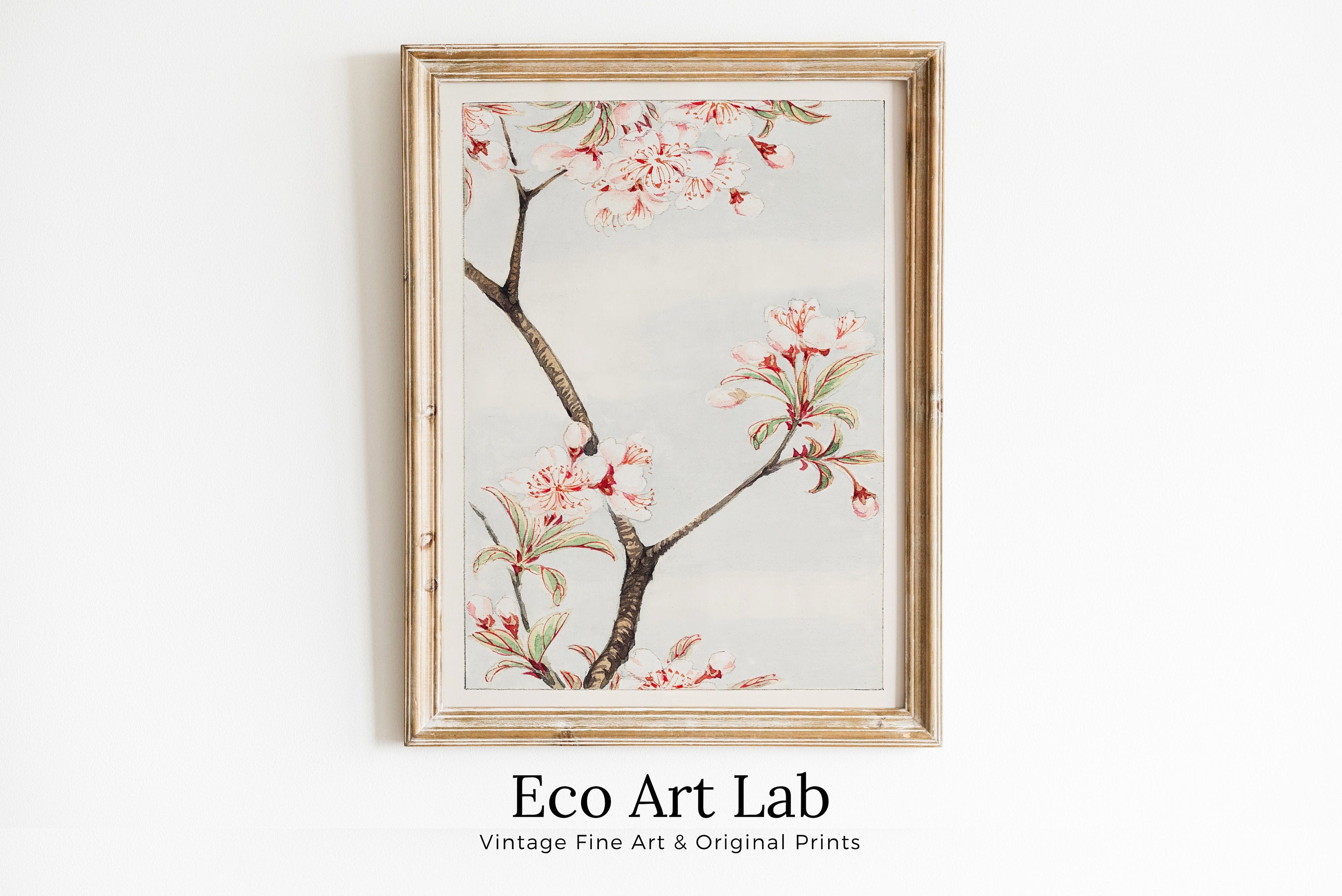 Vintage Japanese Flower Art Sakura Cherry Painting Printable Wall Art. Cherry Blossom Decor Antique Japanese Art. Botanical Print Wall Art – Printable Wall Art Digital Download – Digital Download