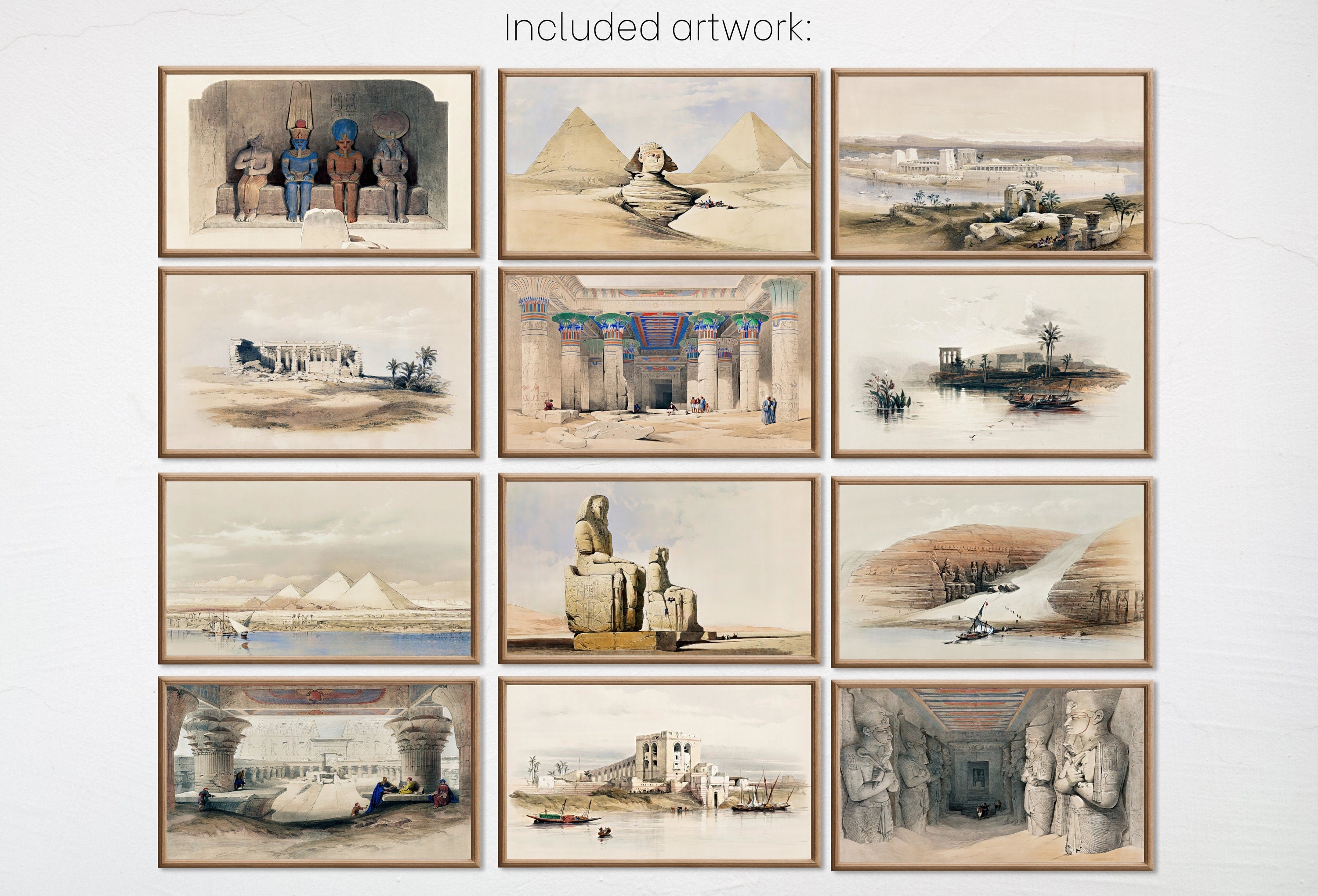 Set of 25 Samsung Frame TV 4K Art. Ancient Egyptian Famous Paintings Collection. Vintage Egyptian Art Set. Instant Download Frame TV Art