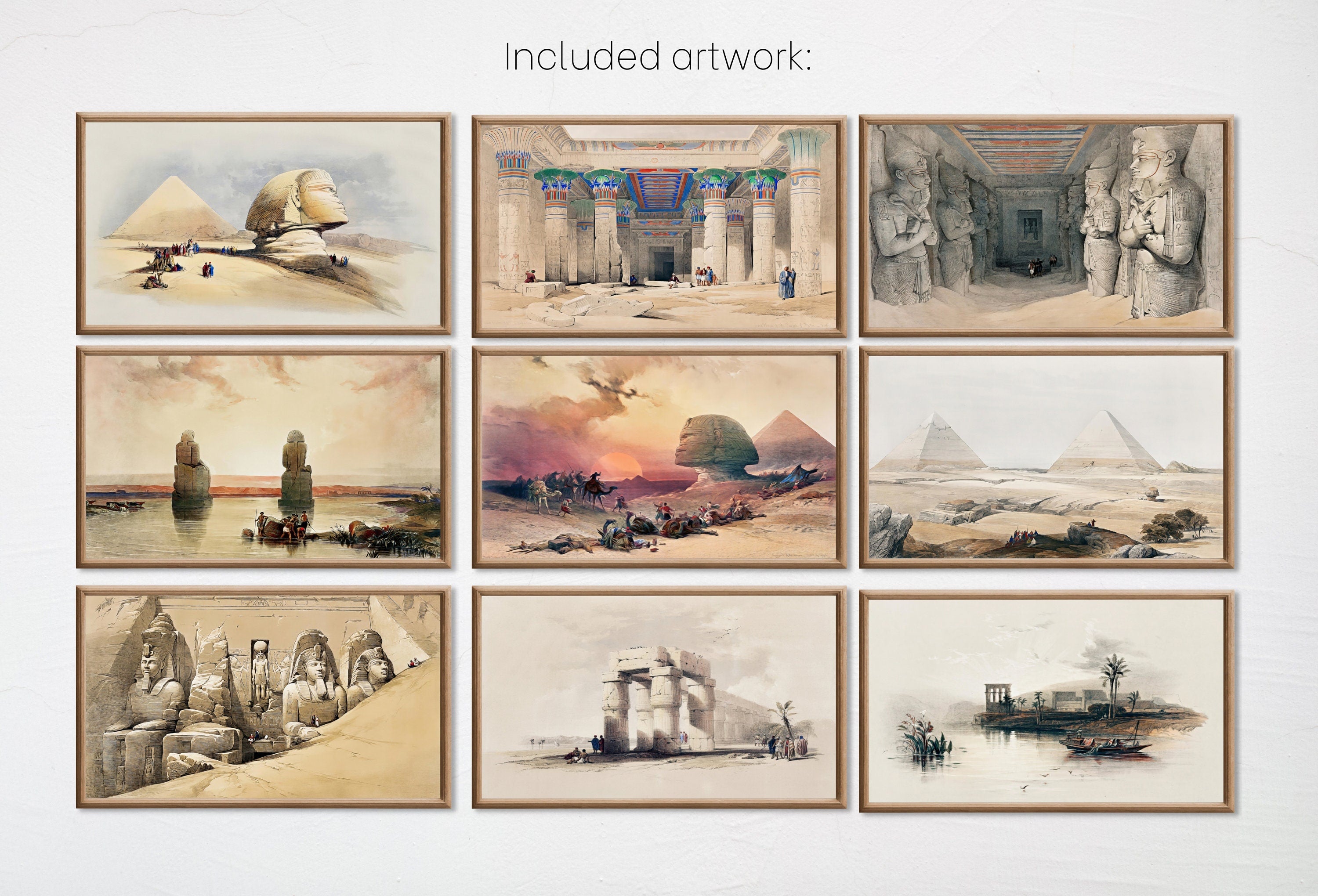 Set of 15 Samsung Frame TV 4K Art. Ancient Egyptian Famous Paintings Collection. Vintage Egyptian Art Set. Instant Download Frame TV Art