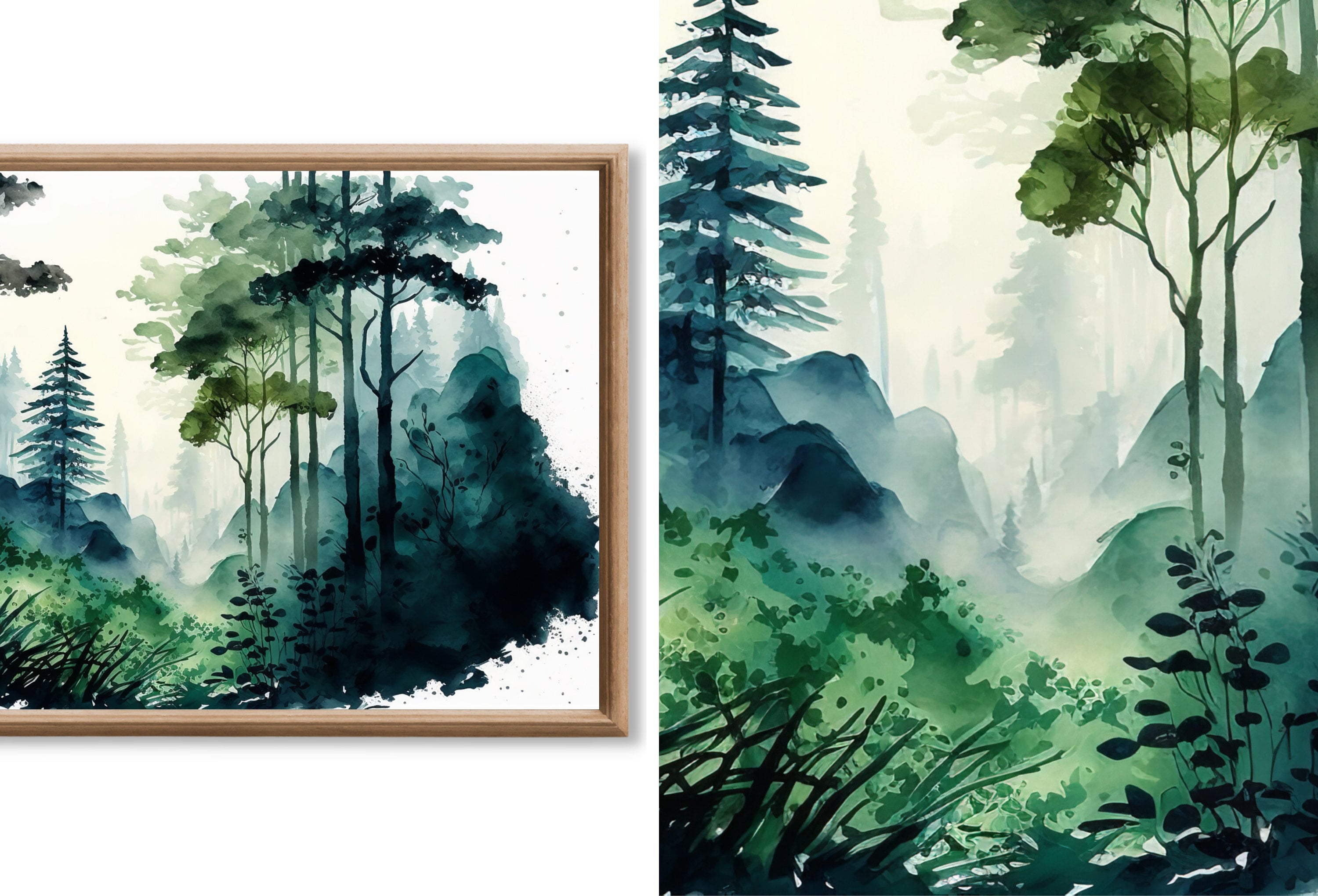 Set of 15 Samsung Frame TV 4K Art. Forests Landscape Watercolor Paintings. Nature Collection TV Art Set. Instant Download Frame TV Art
