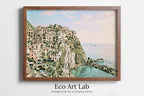 Manarola Italy Wall Art Landscape Printable Wall Art. Instant Download Italy Poster Sunset Wall Art. Colorful Pastel Home Decor, Digital Art