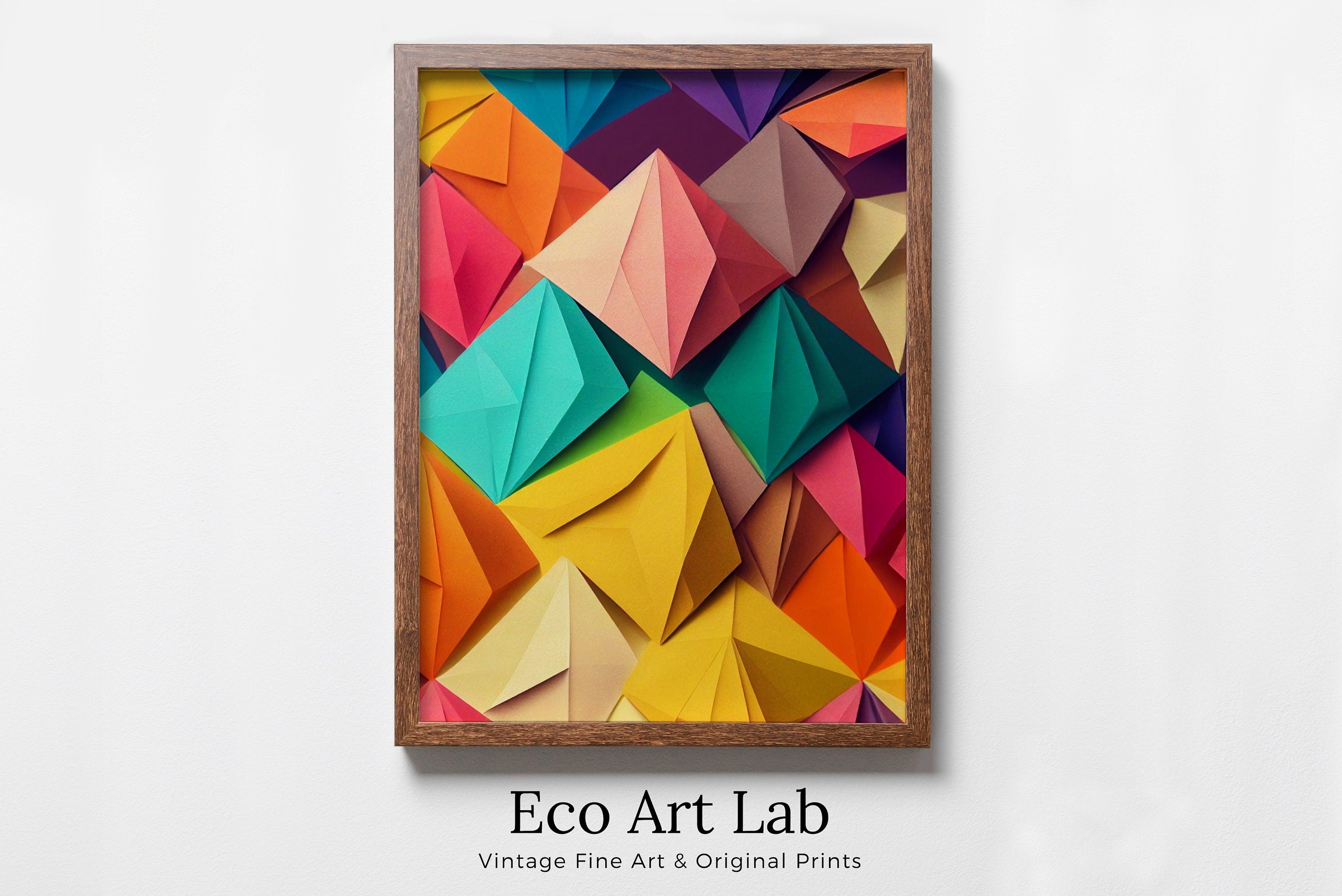 Abstract Colorful 3D Paper Texture Art. Large Abstract Painting Printable Art. Modern Contemporary  Wall Art Print. Bright Wall Art