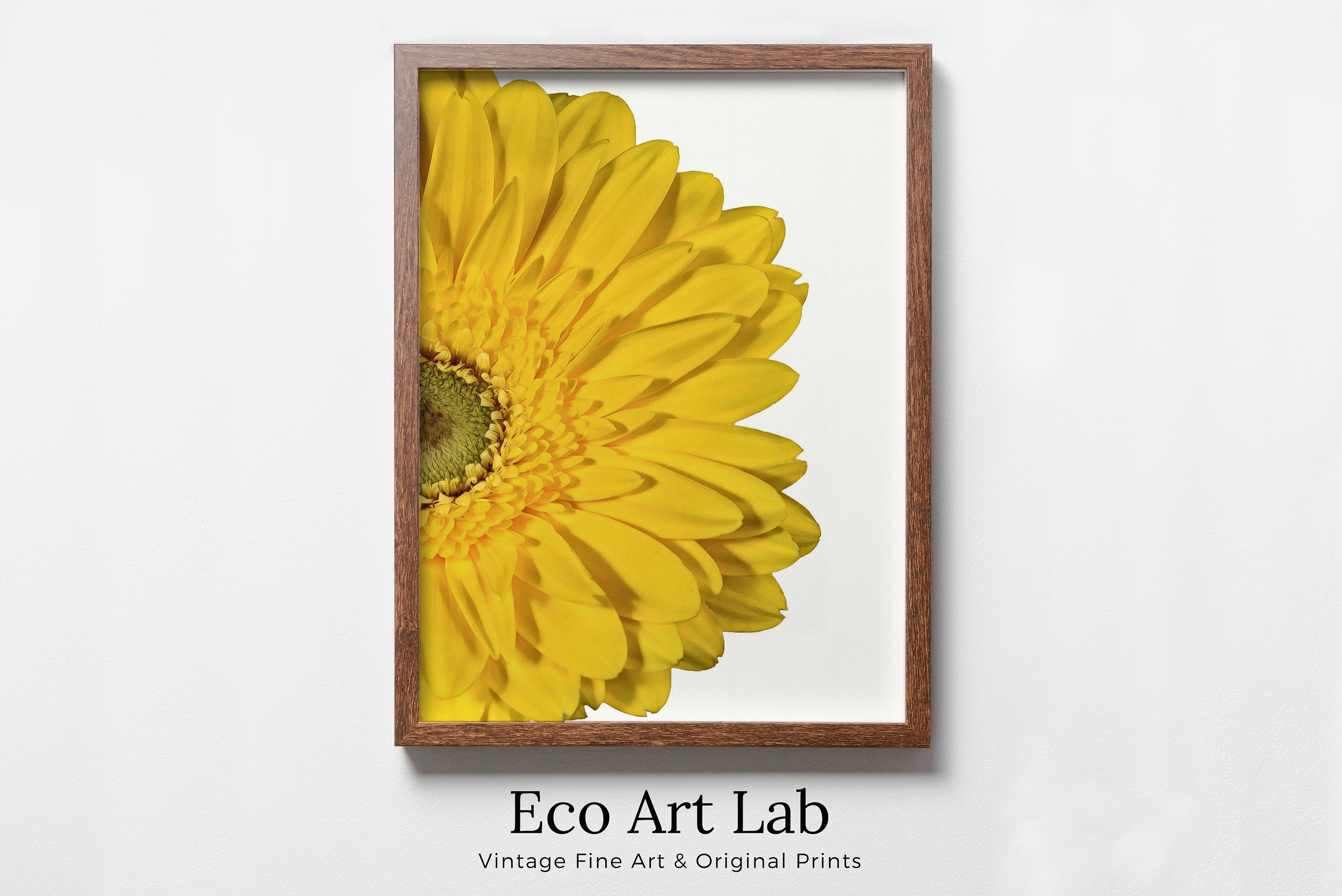 Yellow Gerbera Daisy Painting Printable Wall Art, Daisy Flower Print, Floral Instant Digital Download Minimalist Botanical Decor