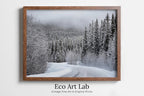 Winter Forest Trail Landscape Digital Painting. Printable Wall Art. Home or Office Decor. Nature Print Digital Winter Art. Instant Download