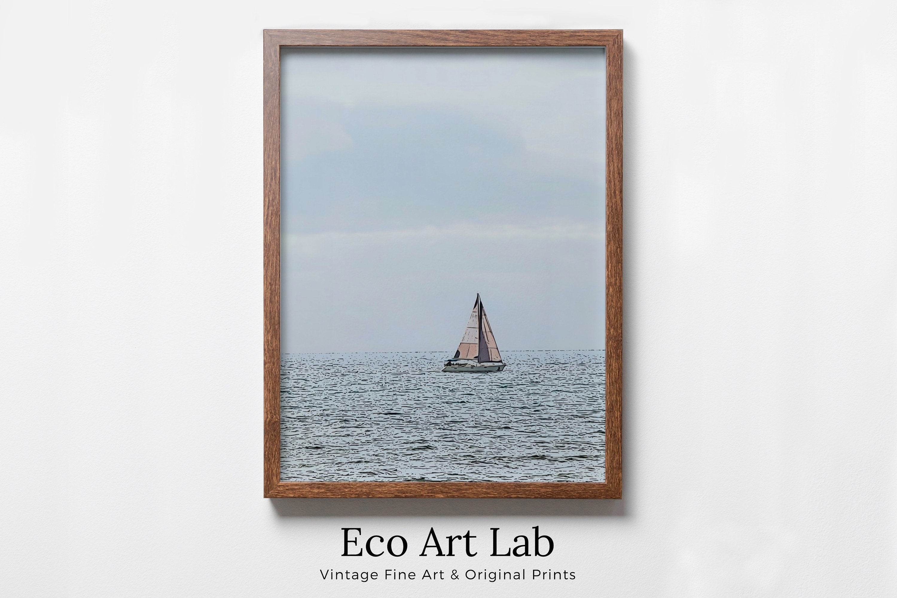 Nautical Wall Art Sailboat Painting. Instant Download Sailboat Print. Digital Painting of Boats. Boat Artwork. Printable Sailing Artwork