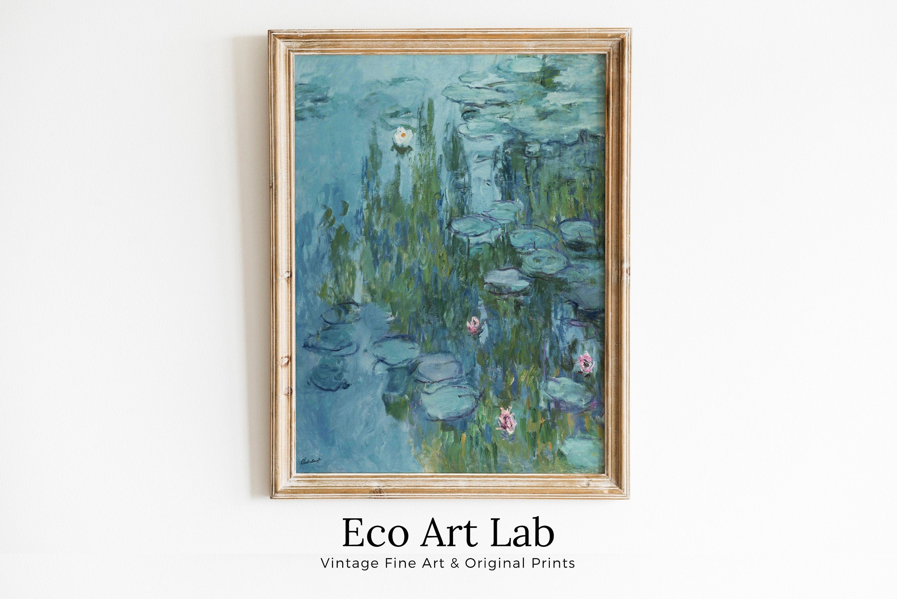 Water Lilies Claude Monet Painting Famous Monet Art. Monet Botanical Print Printable Wall Art. Instant Download Vintage Decor. Vintage Decor