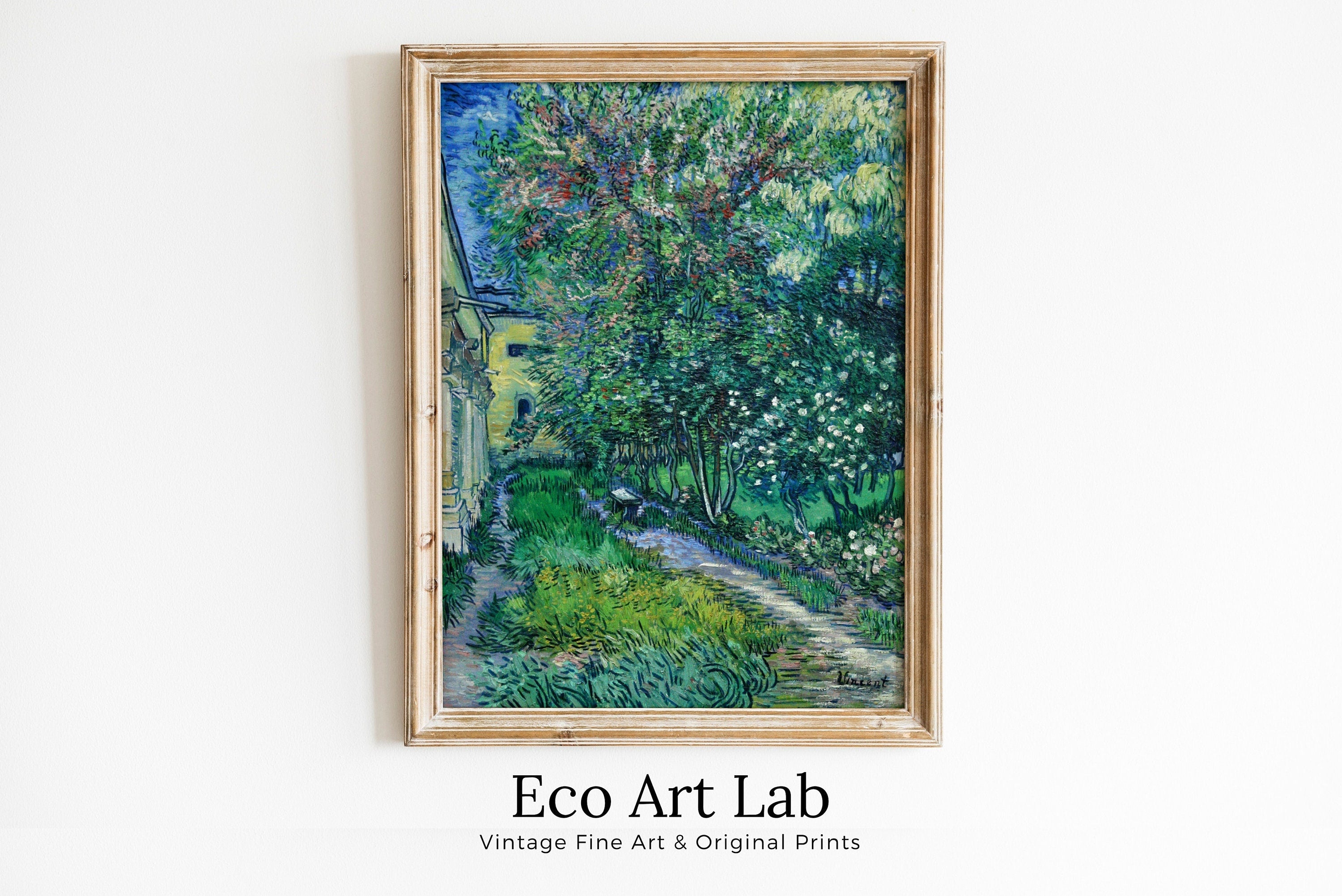 Vincent van Gogh The Garden at the Asylum at Saint-Rémy. Famous Vintage Painting. Instant Download Printable Wall Art. Vintage Floral Poster