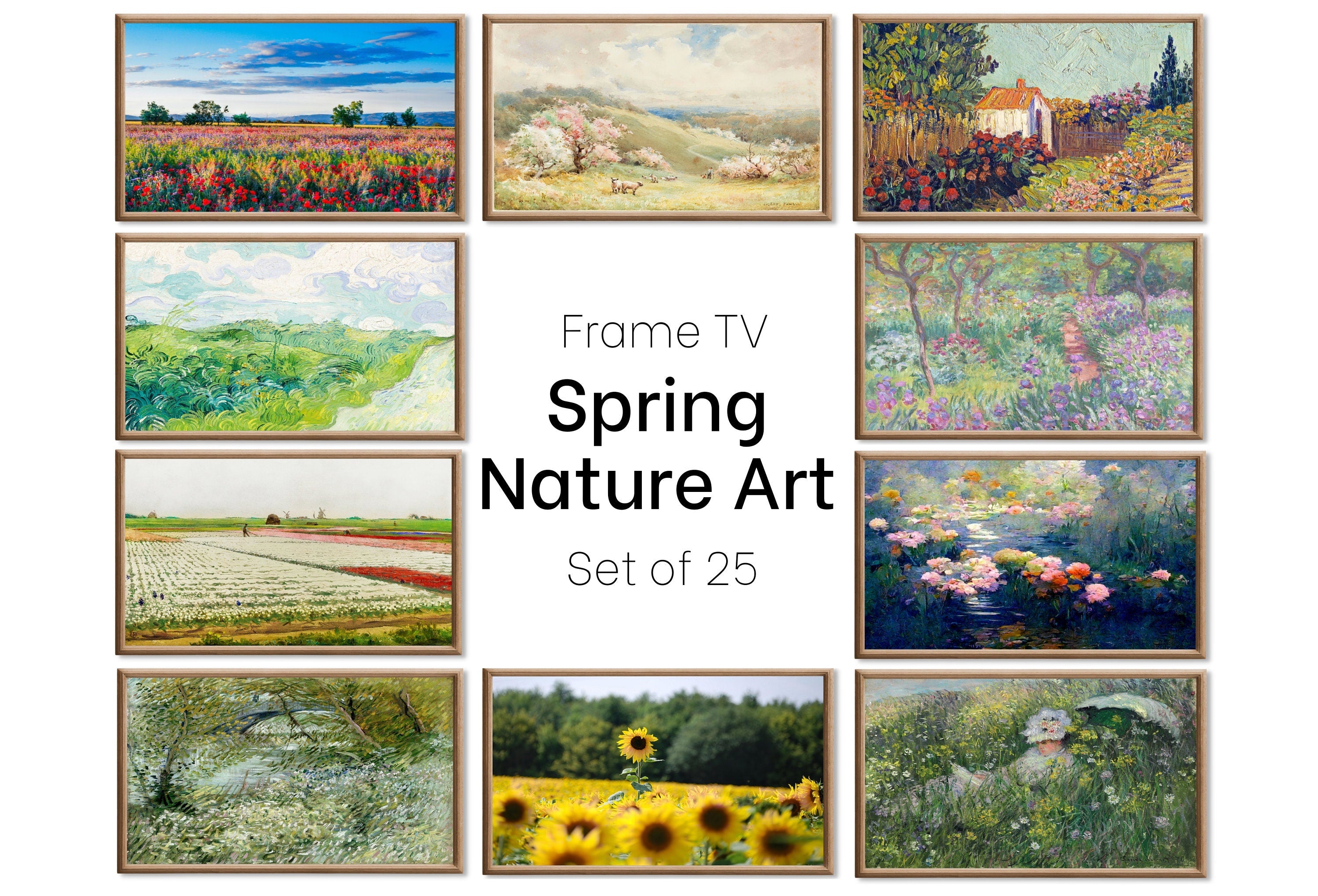 Set of 25 Samsung Frame TV 4K Art. Spring Wall Art Nature Digital Collection. Vintage Spring Decor TV Art Set. Instant Download Frame TV Art