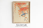 Vintage Japanese Painting. Blue Bird on Branch. Japanese Wall Art Printable Poster. 20th Century Japanese Vintage Spring Wall Art, Bird Art – Printable Wall Art Digital Download – Digital Download