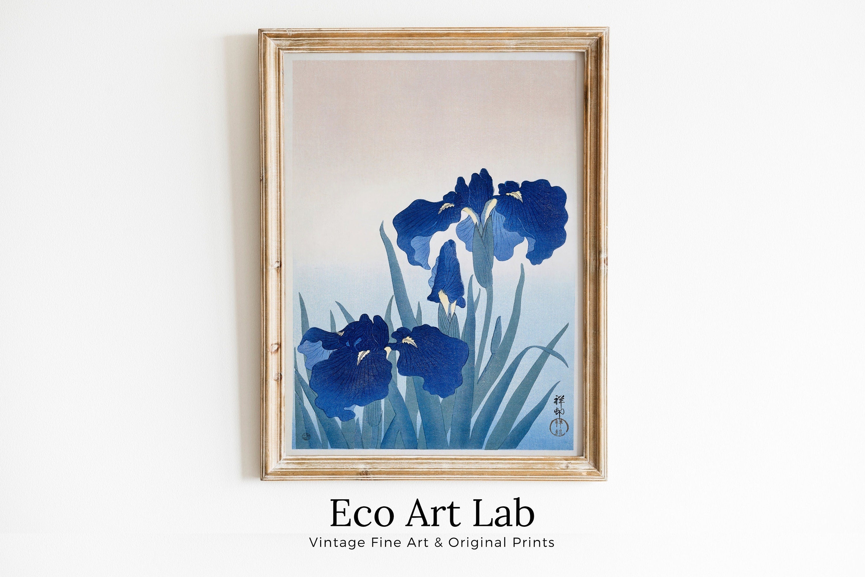 Vintage Japanese Flower Art Blue Irises Painting Printable Wall Art. Instant Download Antique Japanese Art. Botanical Print Floral Wall Art – Printable Wall Art Digital Download – Digital Download