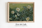 Wild Roses Famous van Gogh Painting Art Print. Instant Download Printable van Gogh Fine Art. Vintage Botanical Art. White Roses Painting.