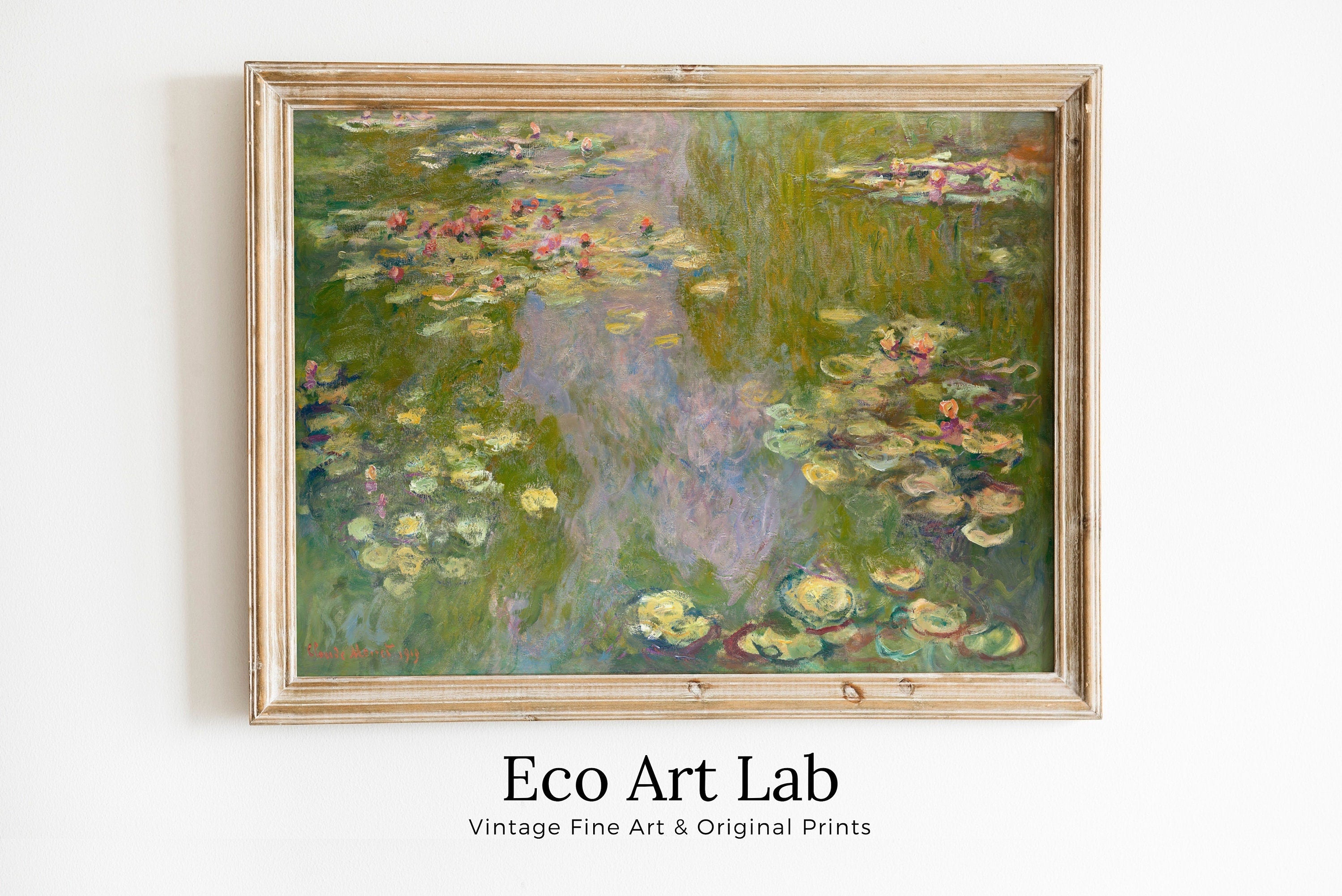 Water Lilies Claude Monet Painting Famous Monet Art. Instant Download Vintage Decor. Monet Botanical Print Printable Wall Art. Vintage Decor