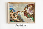 Michelangelo The Creation of Adam Famous Painting Altered in Black & White. Printable Vintage Classic Painting Reproduction Downloadable Art