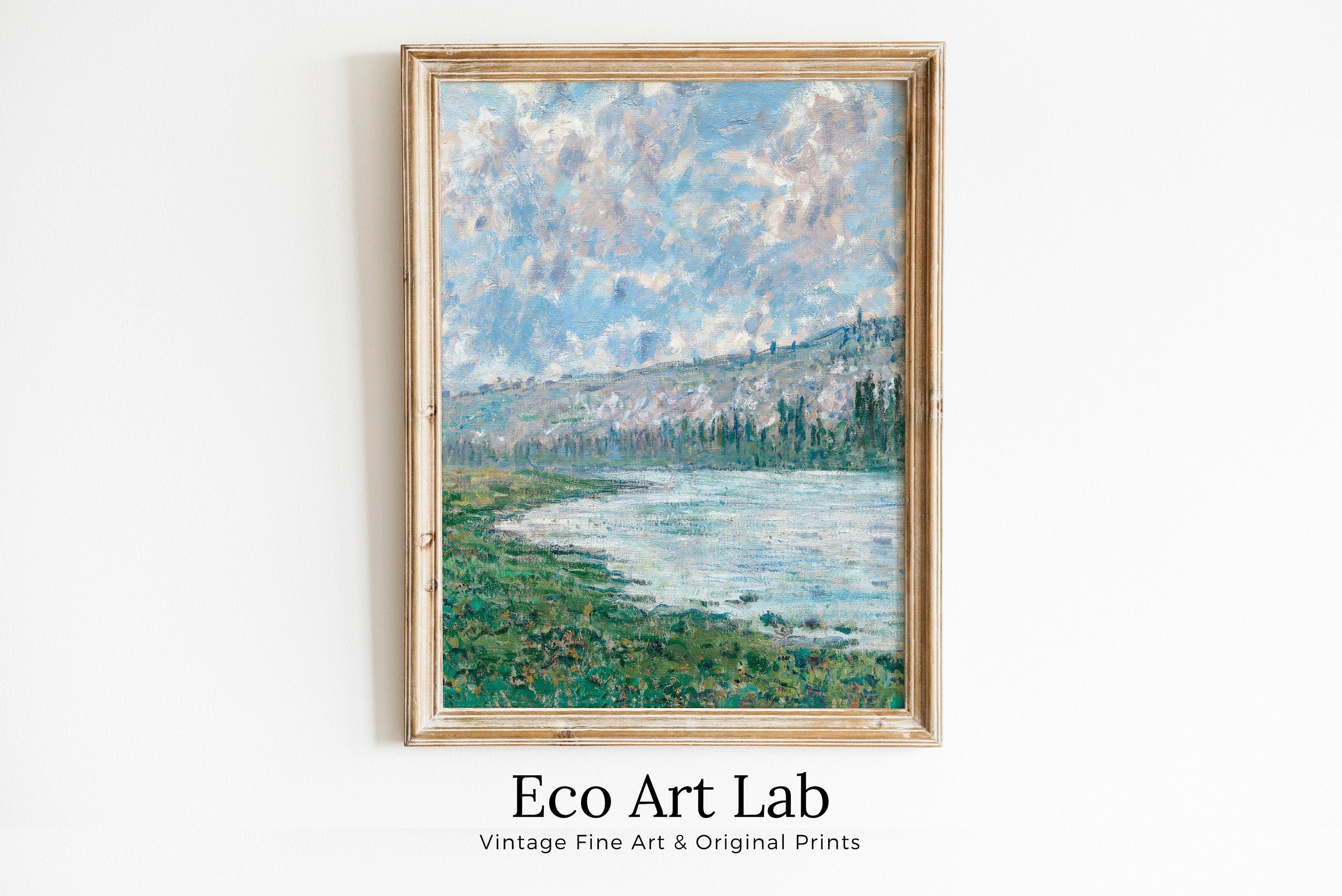 The Seine at Vétheuil Claude Monet Famous Painting. Instant Download Vintage Decor. Monet Landscape Art. Printable Wall Art. Vintage Decor