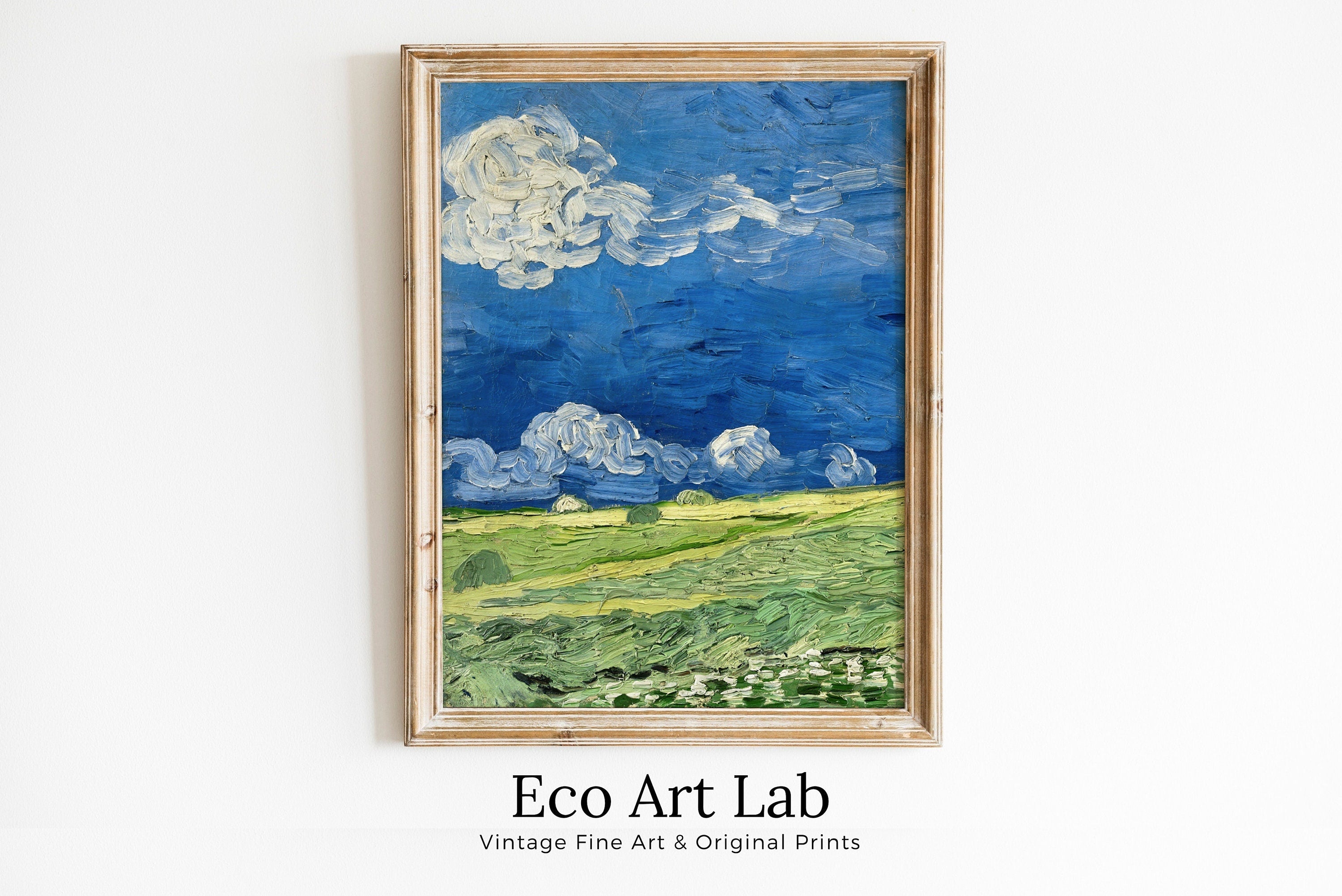 Wheatfield Under Thunderclouds Vincent van Gogh Printable Famous Art Prints. Instant Download van Gogh Print Vintage Painting Fine Art Print