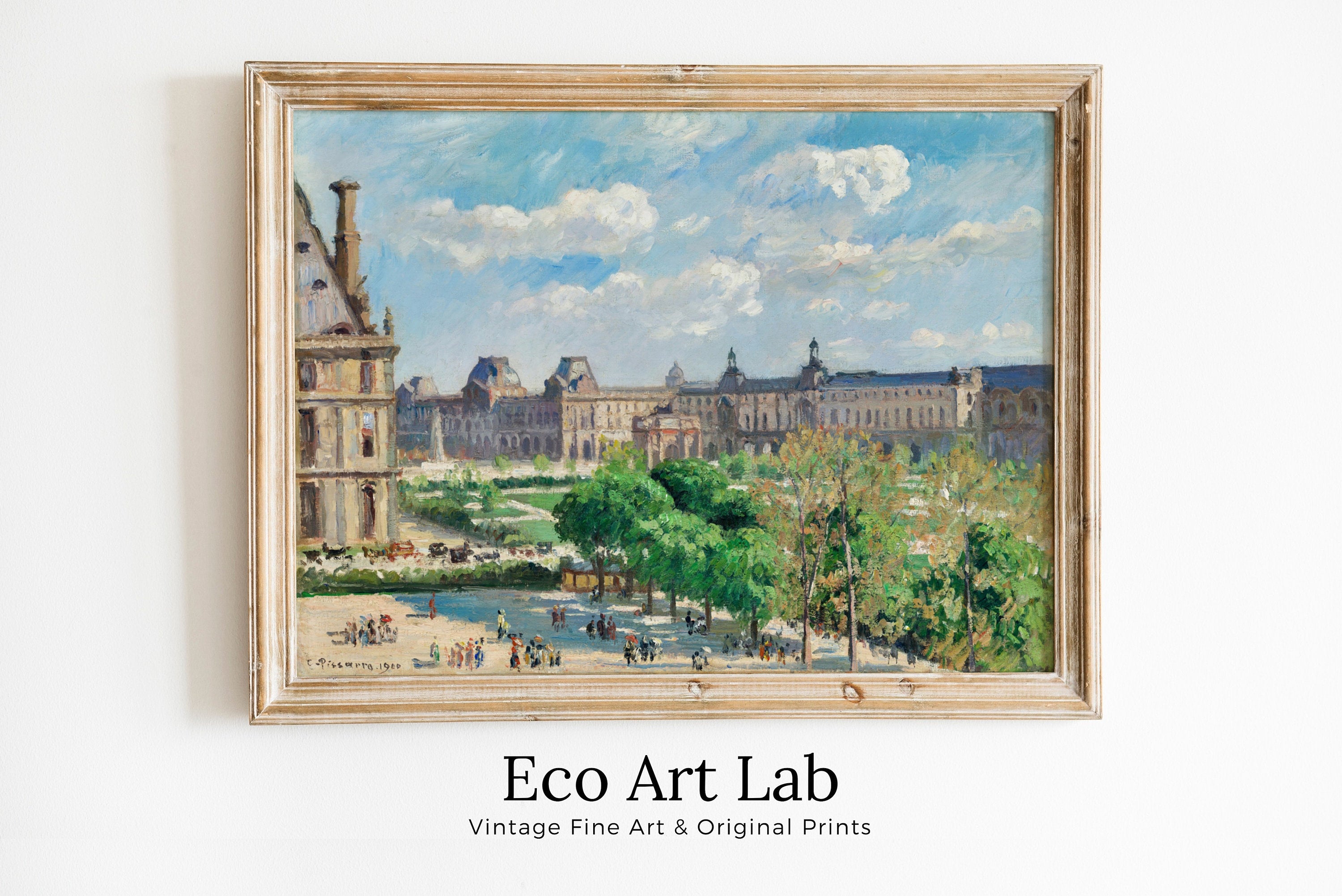 View of the Place du Carrousel in Paris Painting. Printable Famous Art Print. Instant Download Vintage Cityscape Wall Decor. Fine Art Print