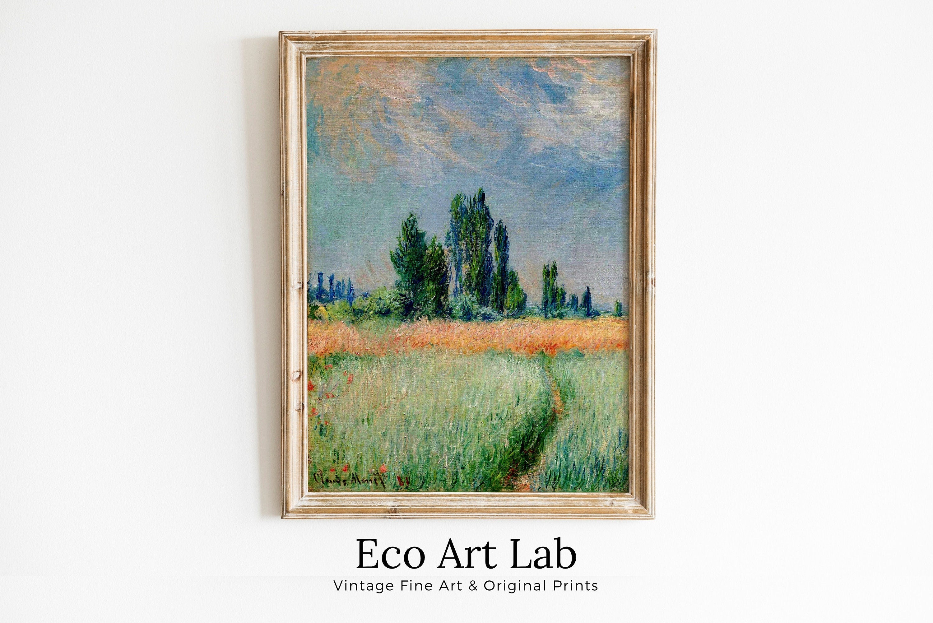 Wheatfield Painting by Claude Monet. Famous Monet Art. Instant Download Vintage Decor. Monet Landscape Printable Wall Art. Vintage Decor