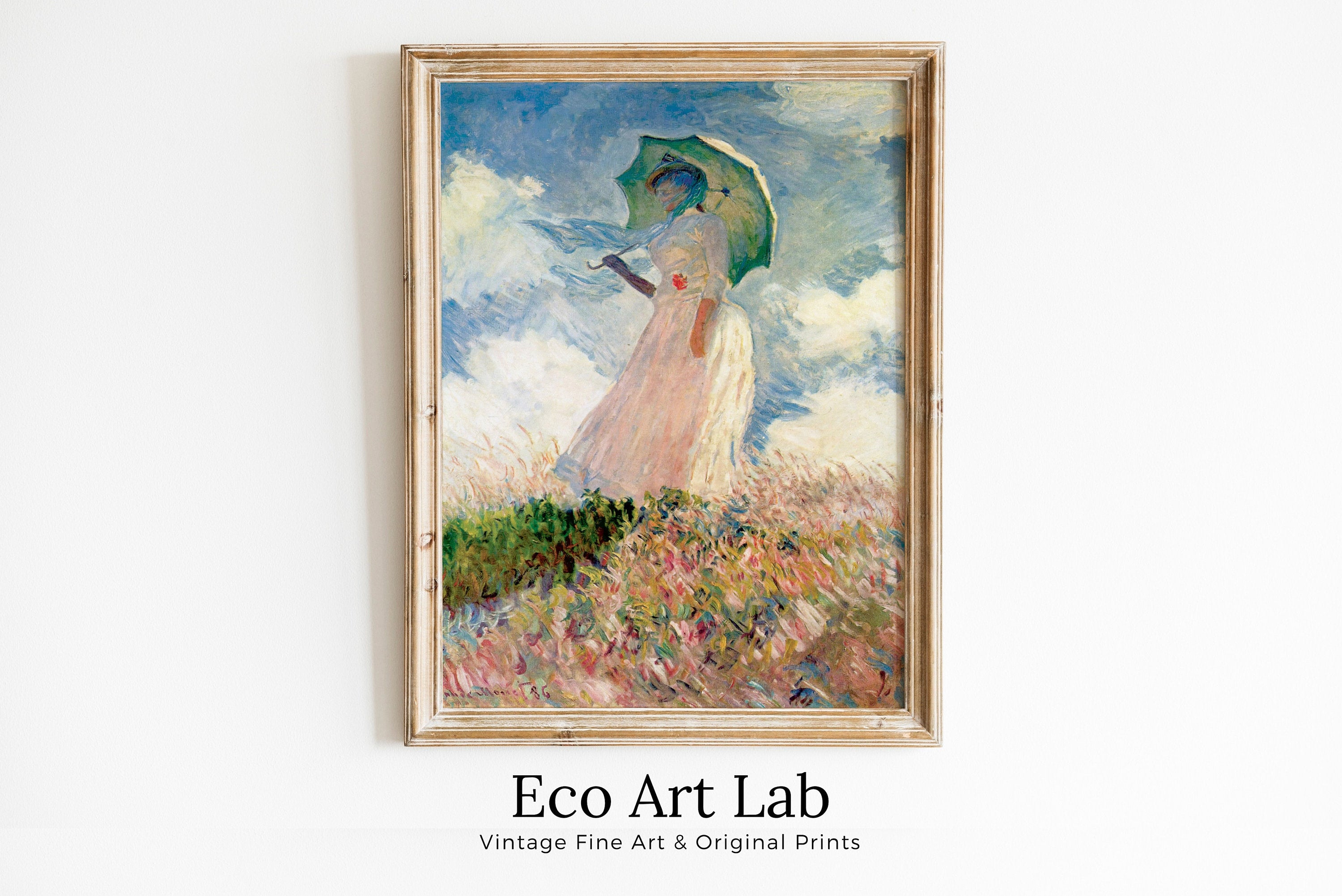 Woman with a Parasol Claude Monet Painting Famous Monet Art. Instant Download Vintage Decor. Monet Printable Wall Art. Spring Vintage Decor