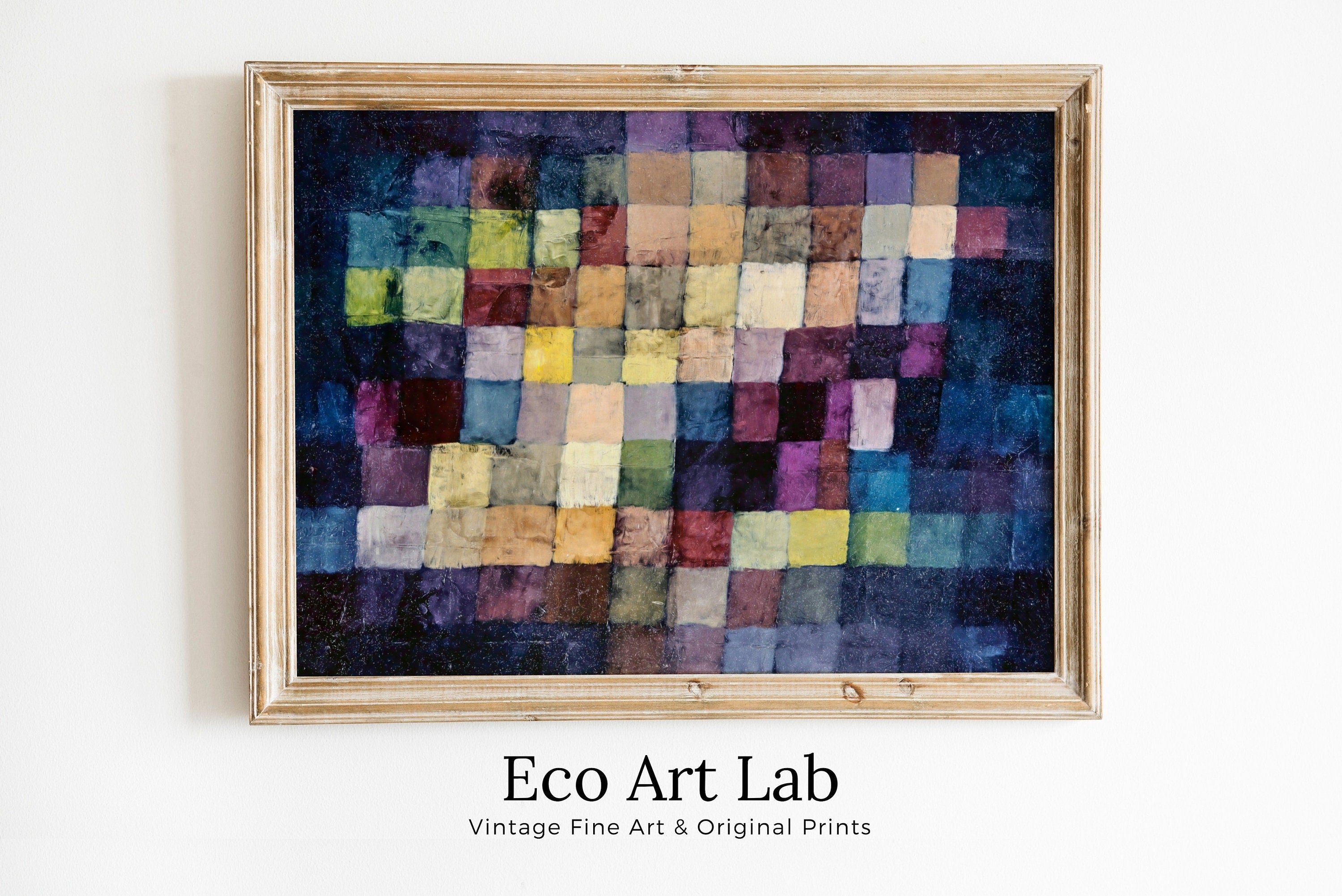 Vintage Paul Klee "Old Sound" Colorful Abstract Painting. Printable Wall Art. Instant Download Dark Abstract Art. Mosaic Abstract Wall Art – Printable Wall Art Digital Download – Digital Download