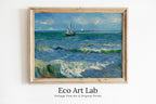 Seascape with Boats. Vincent van Gogh Printable Famous Art Print. Instant Download van Gogh Print. Vintage Nautical Painting. Fine Art Print