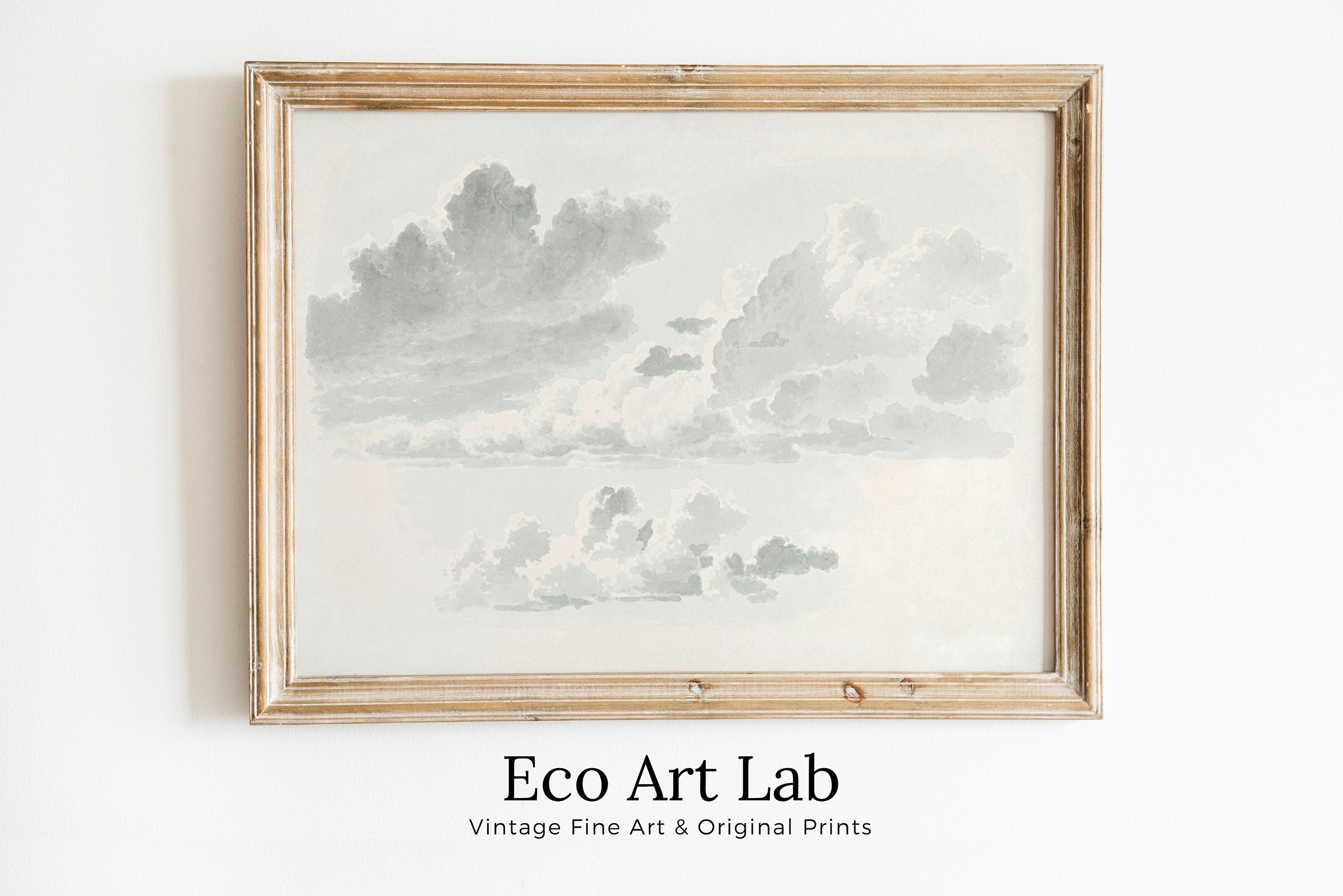 Vintage Cloud Painting Digital Print. Antique Cloud Artwork Vintage Landscape. Neutral Wall Decor. Printable Downloadable Art. Sky Landscape – Printable Wall Art Digital Download – Digital Download