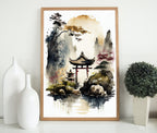 Zen Garden Printable Wall Art. Japandi Landscape. Instant Download Watercolor Zen Art. Japanese Wall Art. Spiritual Painting. Asian Wall Art