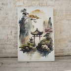 Zen Garden Printable Wall Art. Japandi Landscape. Instant Download Watercolor Zen Art. Japanese Wall Art. Spiritual Painting. Asian Wall Art