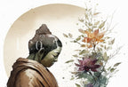 Abstract Buddha & Moon Zen Wall Art. Printable Wall Art. Watercolor Print. Buddhism Art. Instant Download Spiritual Wall Art. Asian Wall Art