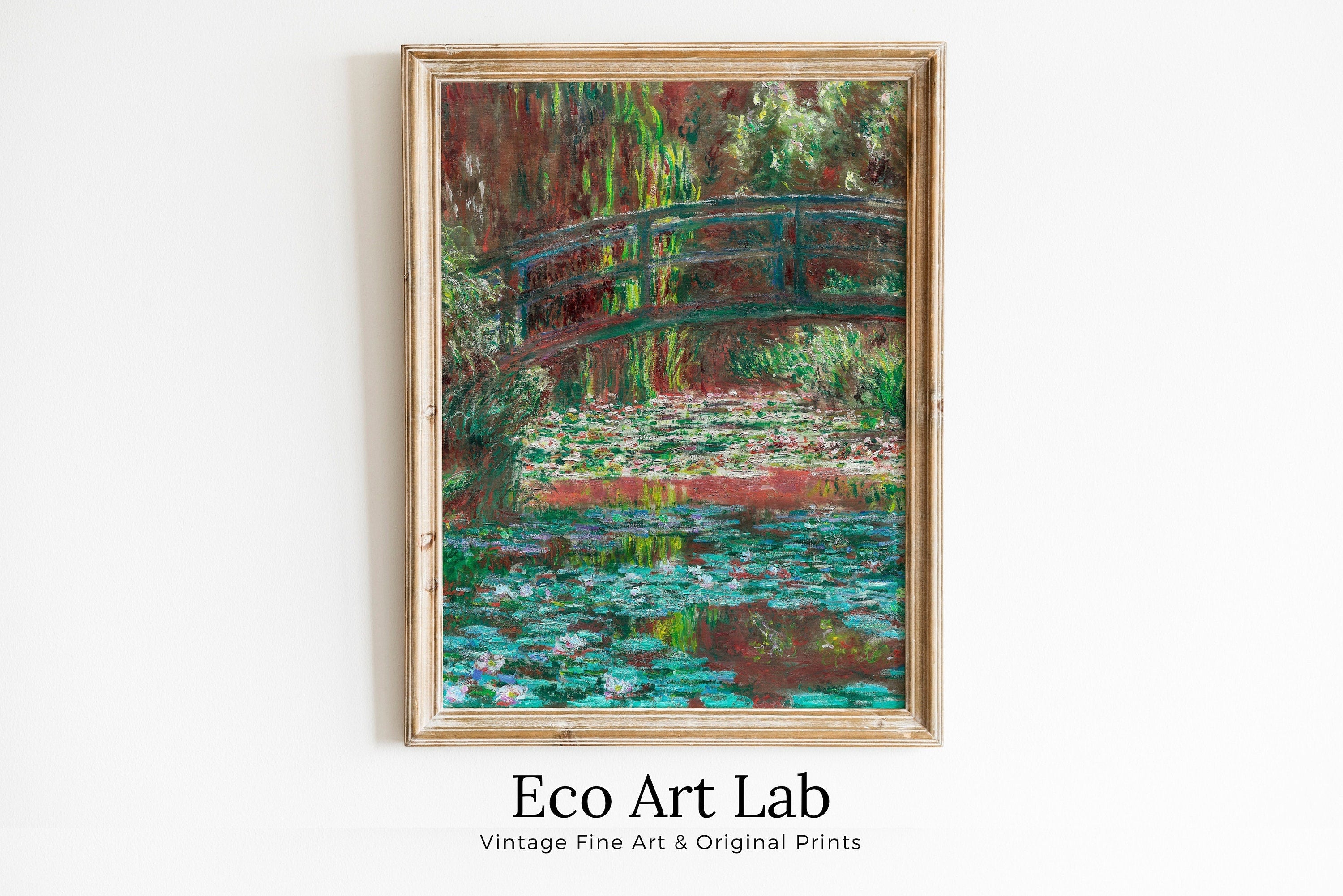 The Water Lily Pond Claude Monet Famous Painting. Instant Download Vintage Decor. Monet Botanical Print Printable Wall Art. Vintage Decor