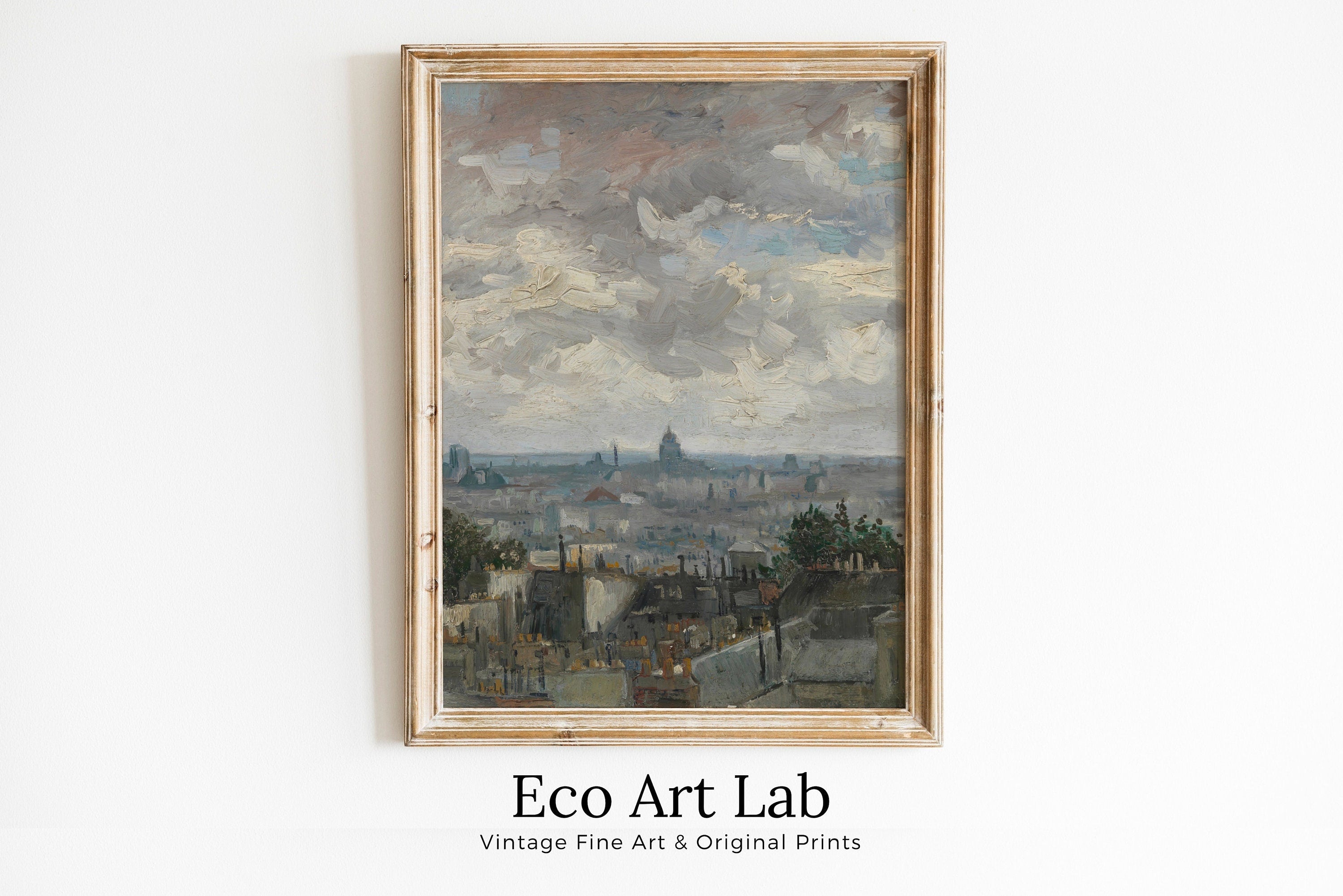 View of Paris Vincent van Gogh Printable Famous Oil Painting. Instant Download van Gogh Print European Landscape Vintage Wall Decor Fine Art
