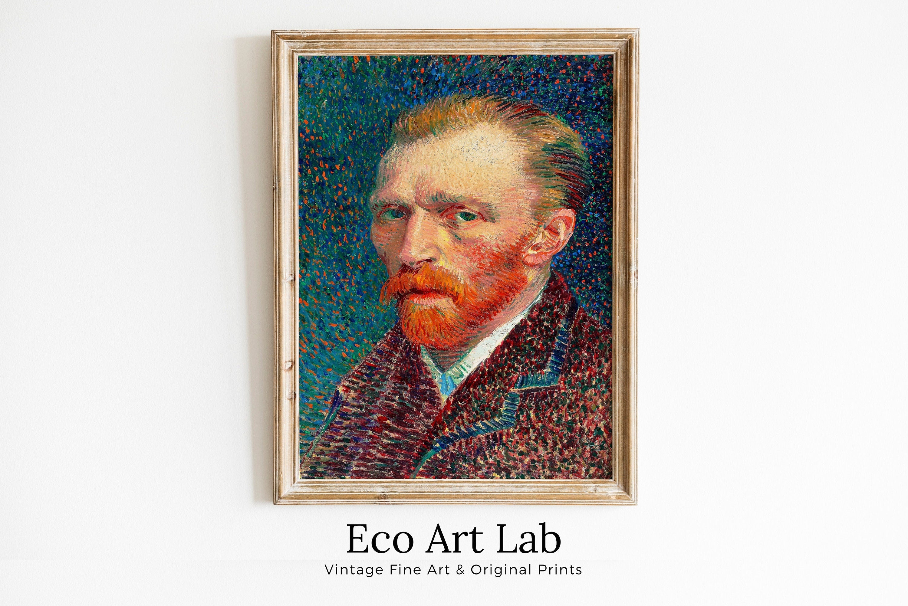 Famous Vincent van Gogh Printable Self Portrait Art Print. Instant Download van Gogh Print Vintage Classic Portrait Painting. Fine Art Print