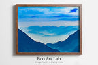 Abstract Mountain Landscape Wall Art Print. Blue Watercolor Nature Art Print. Instant Download Printable Wall Art. Mountain Digital Painting