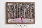 Woman Entering Forest, Fantasy Art Print Digital Painting, Abstract Printable Wall Art, Nature Print Digital Art Instant Download