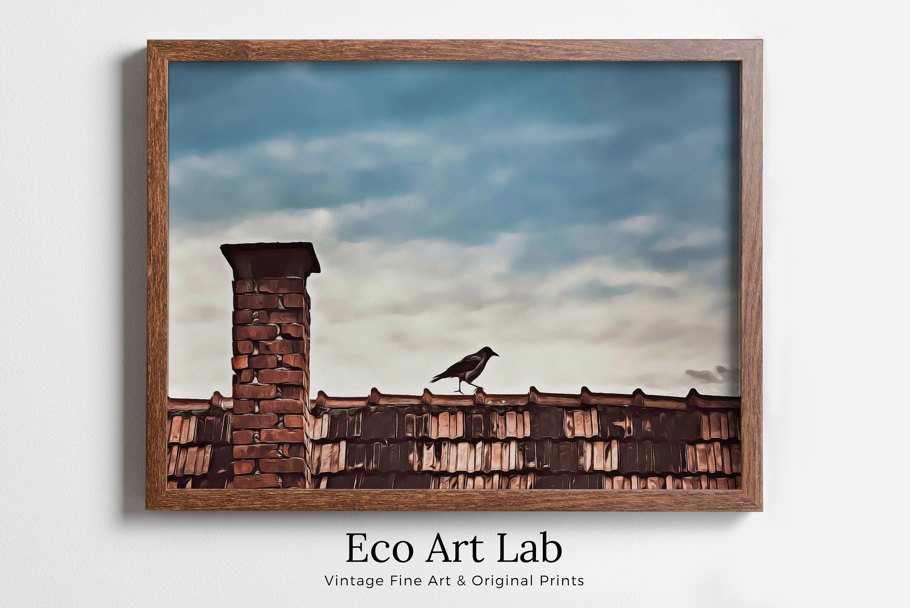 Printable Crow Painting. Crow Wall Art Instant Download Raven Decor. Bird Print Animal Painting. Digital Raven Print Downloadable Art