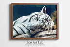 White Tiger Wall Art Print Poster, Year of the Tiger Printable Wall Art, White Tiger Painting Animal Print, Nature Wildlife Instant Download