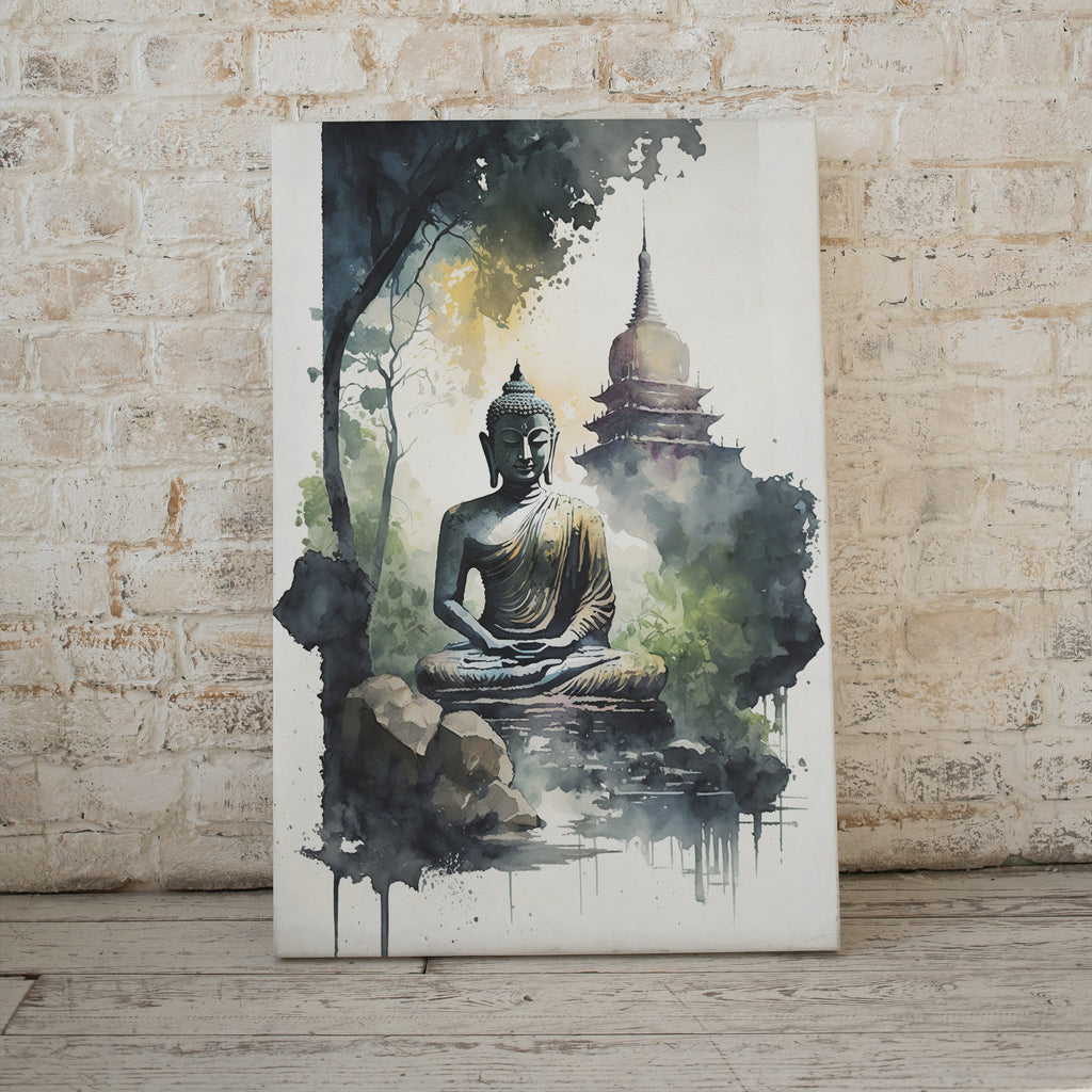 Buddha Under Tree. Zen Wall Art. Printable Wall Art. Watercolor Print. Buddhism Art. Instant Download Spiritual Wall Art. Asian Wall Art. #7