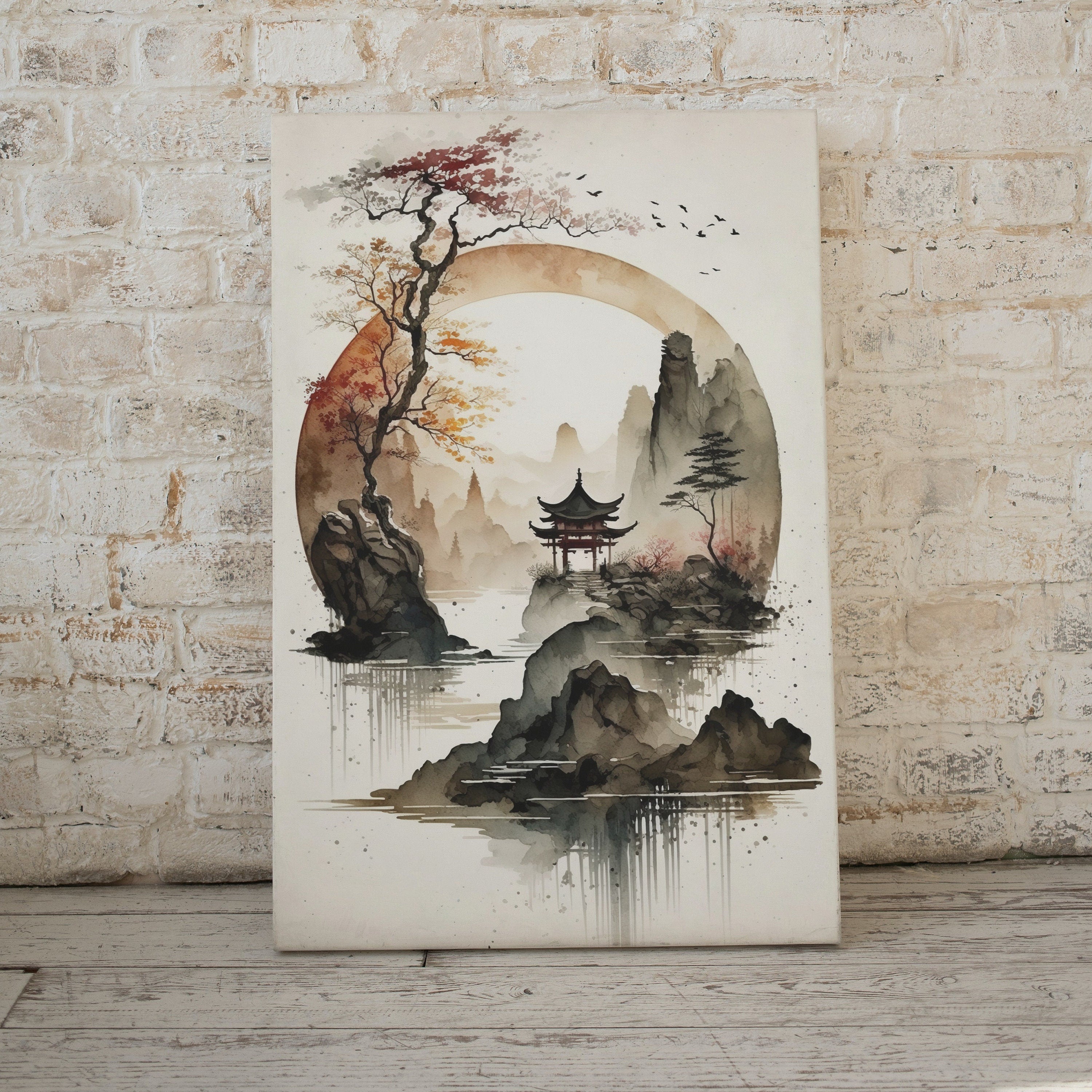 Zen Landscape Wall Decor. Enso Circle Printable Wall Art. Modern Neutral Abstract. Wabi Sabi Print. Japandi Wall Art. Asian Wall Art