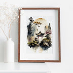 Zen Garden Printable Wall Art. Japandi Landscape. Instant Download Watercolor Zen Art. Japanese Wall Art. Spiritual Painting. Asian Wall Art