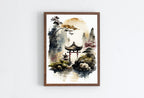 Zen Garden Printable Wall Art. Japandi Landscape. Instant Download Watercolor Zen Art. Japanese Wall Art. Spiritual Painting. Asian Wall Art