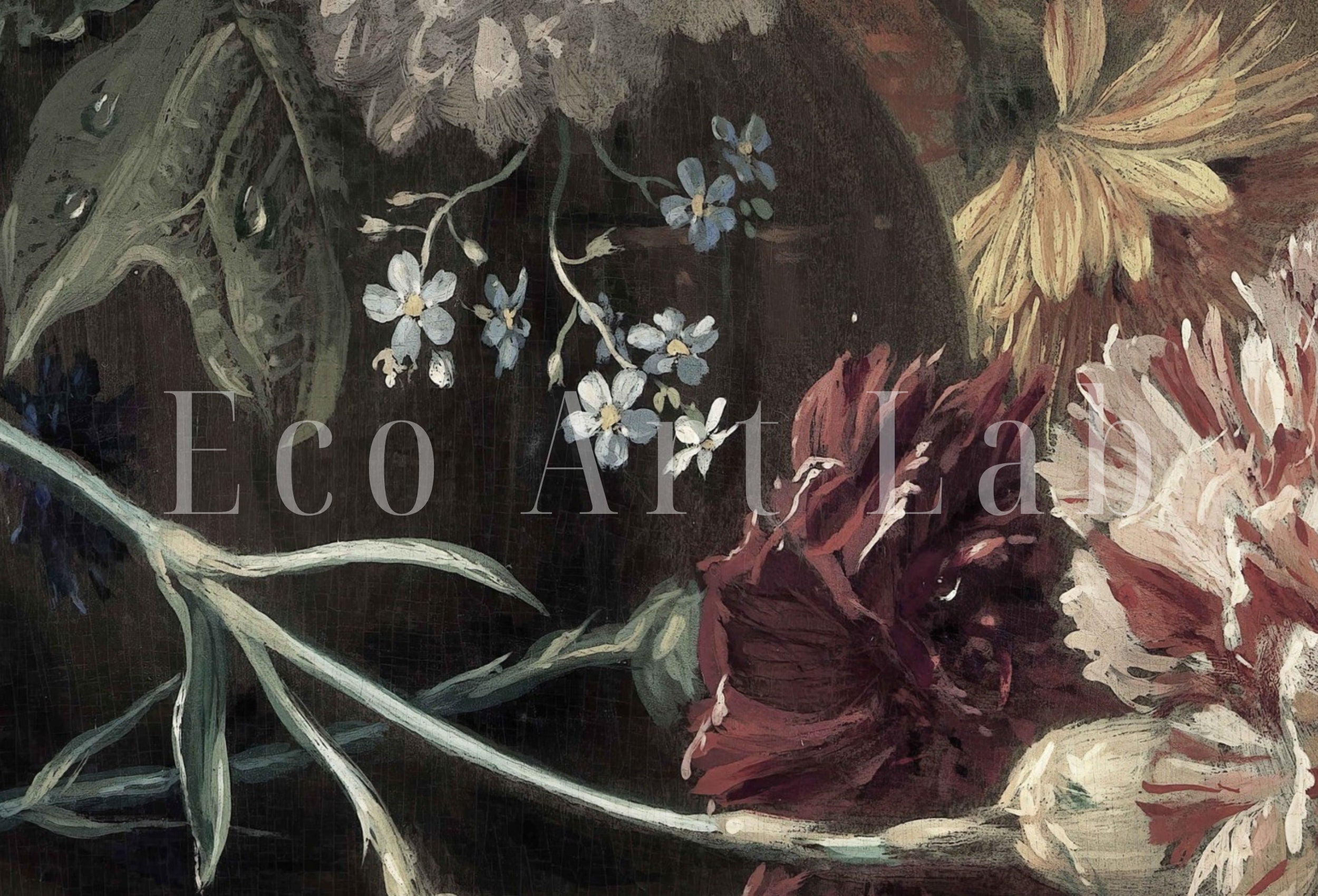 Wild Flower Still Life Painting | Neutral Vintage Wall Art | Printable Downloadable | Bouquet of Flowers | Botanical Farmhouse Print