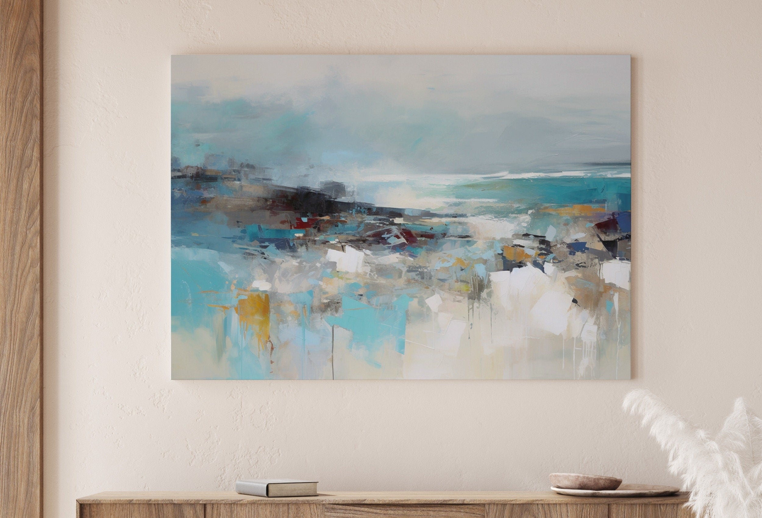 Abstract Art Acrylic Painting. Large WalArt Decor, Colorful Prints, Downloadable File for Office Decor Room Decor. Perfect Housewarming Gift