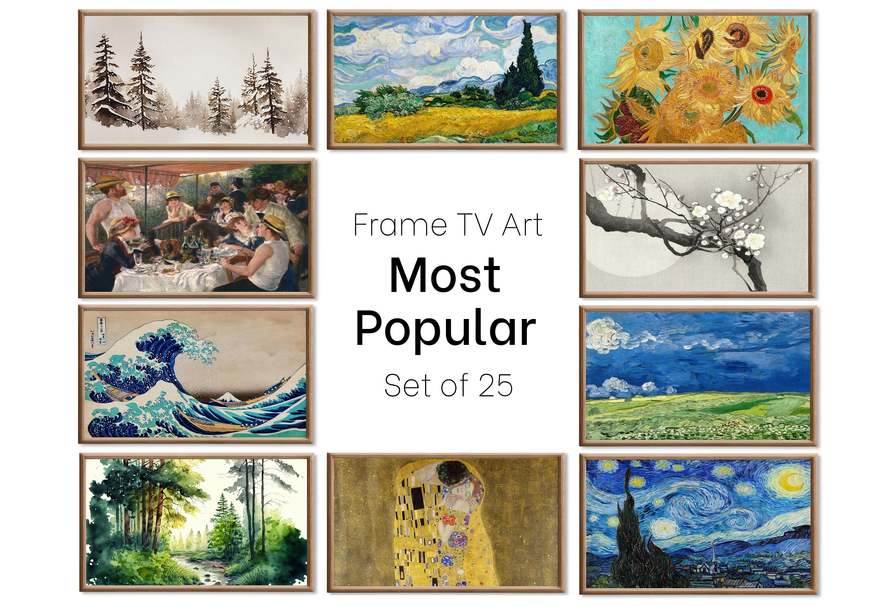 Set of 25 Samsung Frame TV 4K Art. Most Popular Paintings & Digital Art Ultimate Collection. TV Art Set. Instant Download Frame TV Art